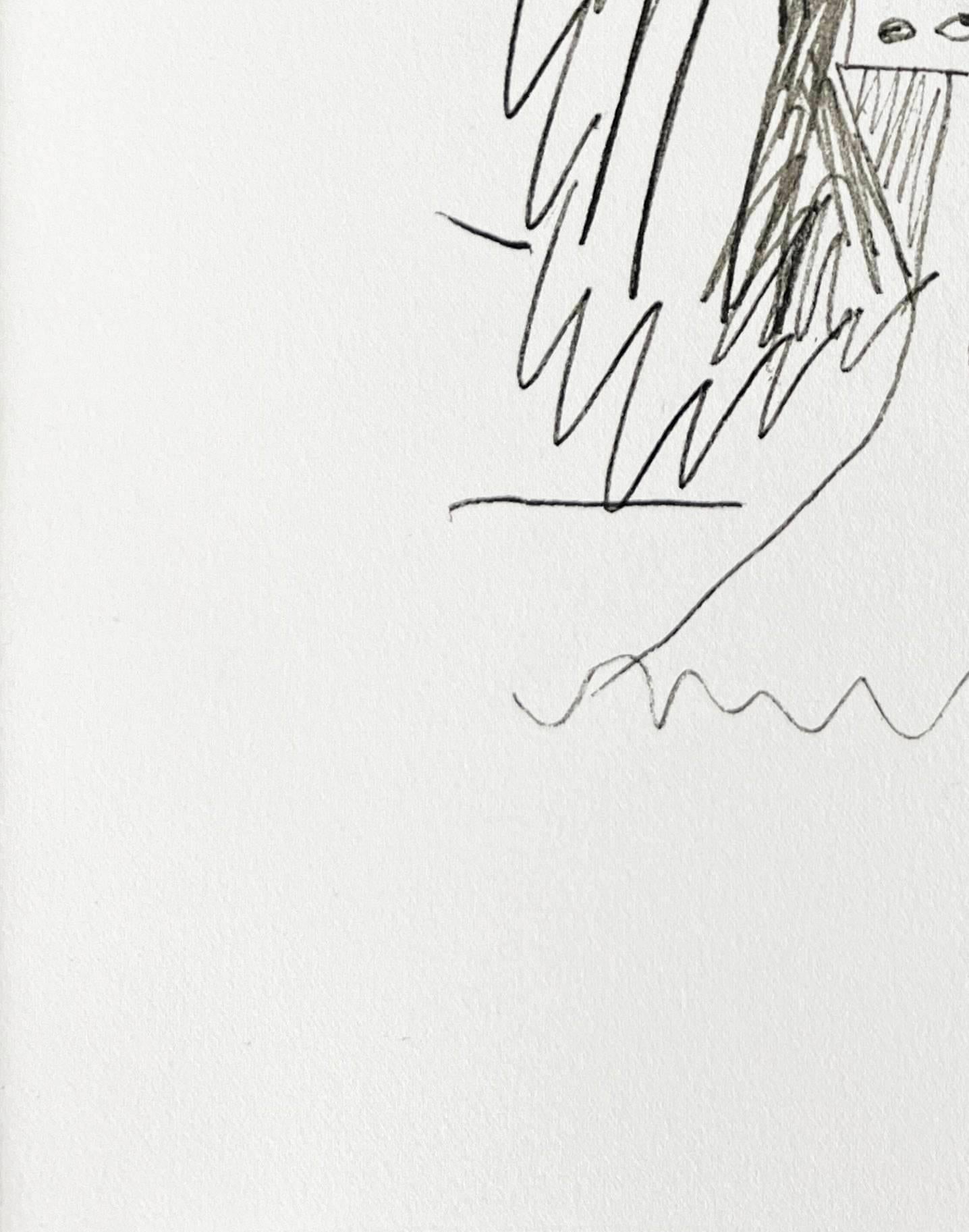 Pablo Picasso (1881-1973) - The Taste of Happiness, Planche V

Lithograph from 1970.

An unsigned and unnumbered edition of 666.

Dimensions of sheet: 32.5 x 25 cm

Dimensions in frame: 53.2 x 43.2 cm

Publisher: Éditions Cercle d'Art,