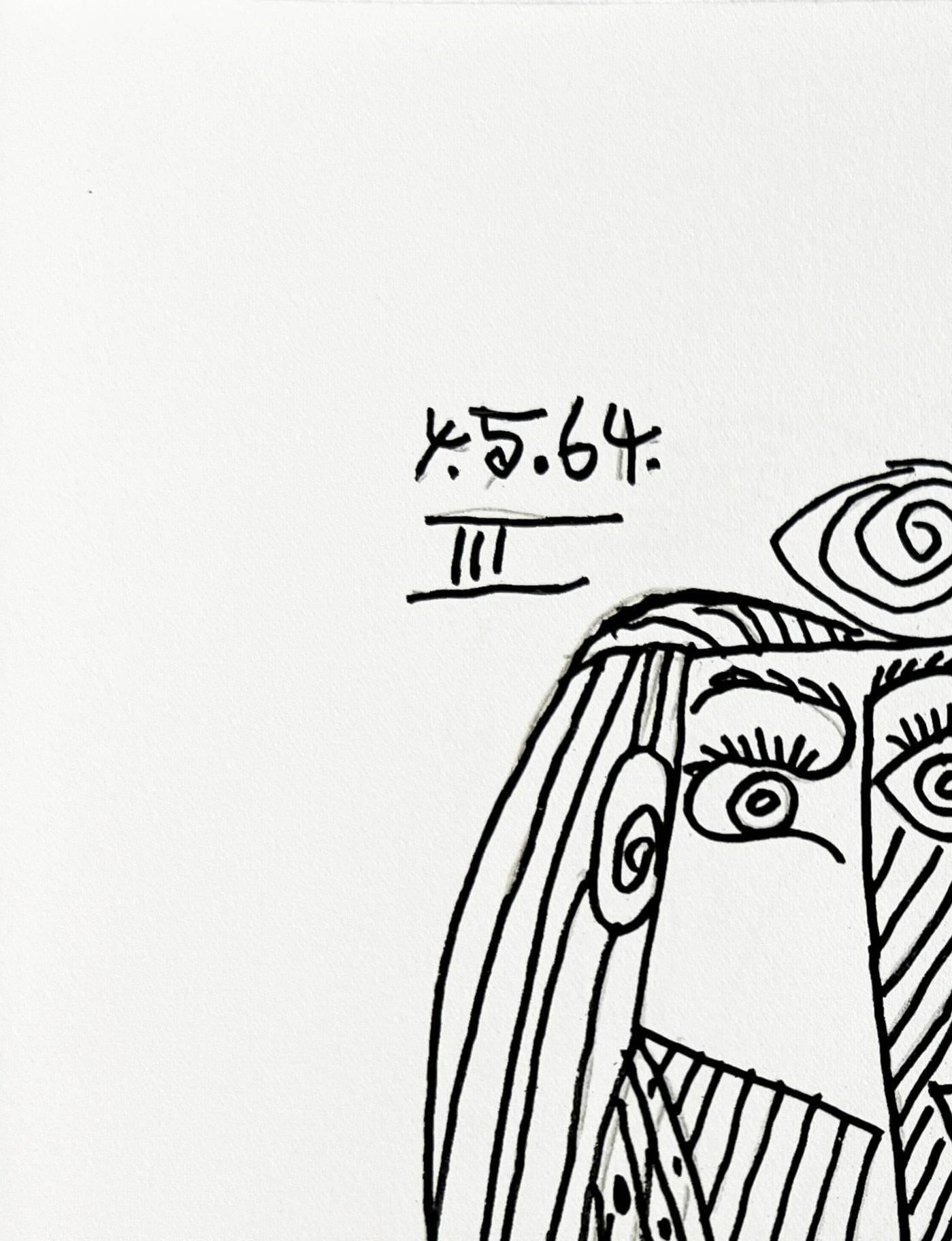 Pablo Picasso (1881-1973) - The Taste of Happiness, Planche VII

Lithograph from 1970.

An unsigned and unnumbered edition of 666.

Dimensions of sheet: 32.5 x 25 cm

Dimensions in frame: 53.2 x 43.2 cm

Publisher: Éditions Cercle d'Art,