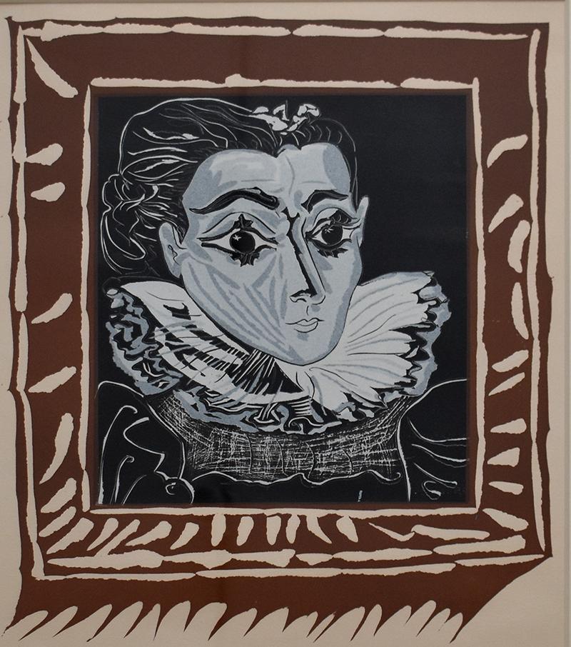 Pablo Picasso Figurative Print - The Woman with a Collar - Picasso - Spanish Female Portrait  Period Costume