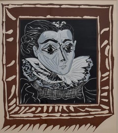 Die Frau mit Kragen – Picasso – Spanisches weibliches Porträt  Zeitgenössisches Kostüm