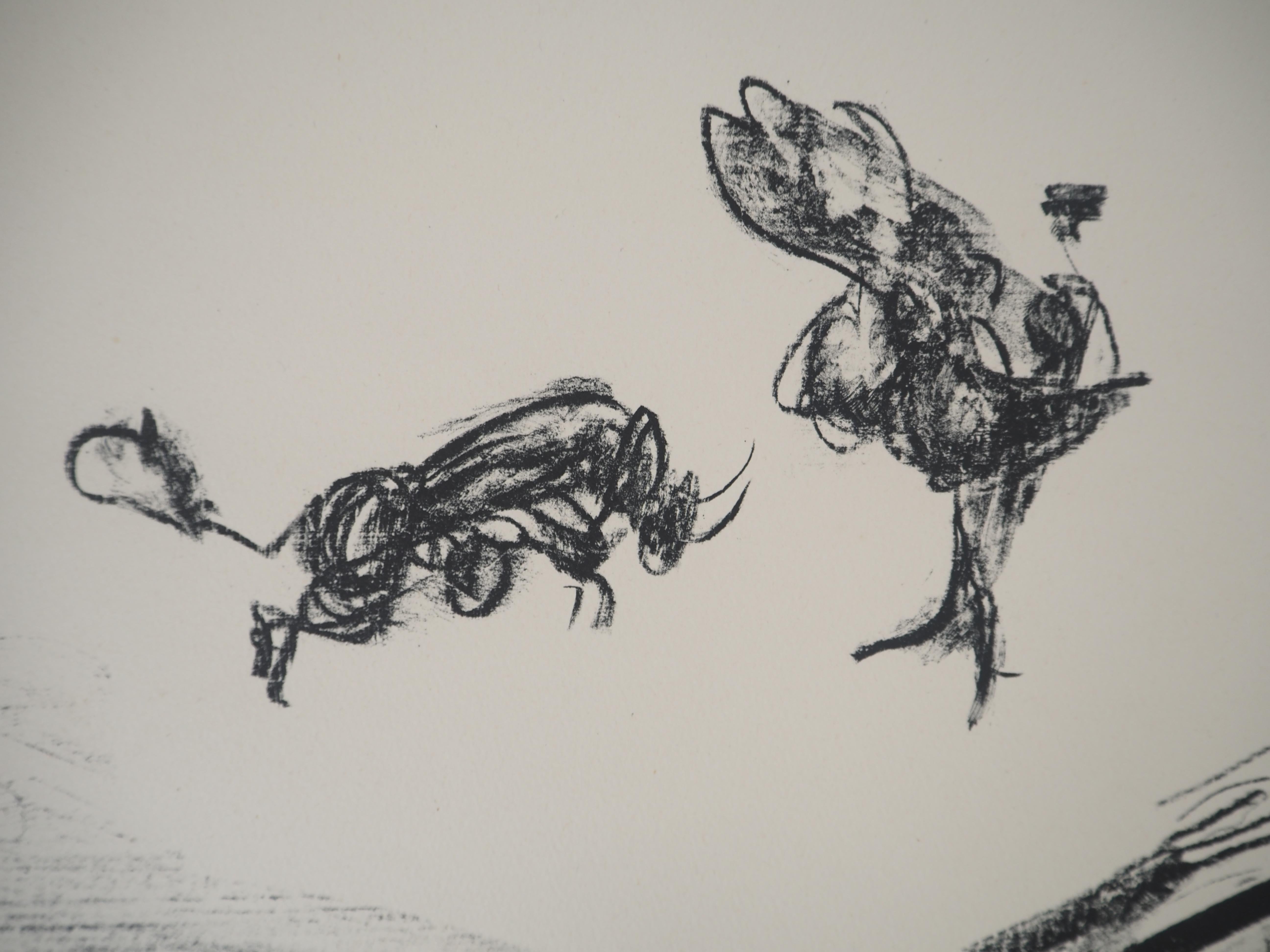 Torero's Wife (Ponchettes) - Original lithograph (Bloch #1289 / Mourlot #335) - Gray Figurative Print by Pablo Picasso