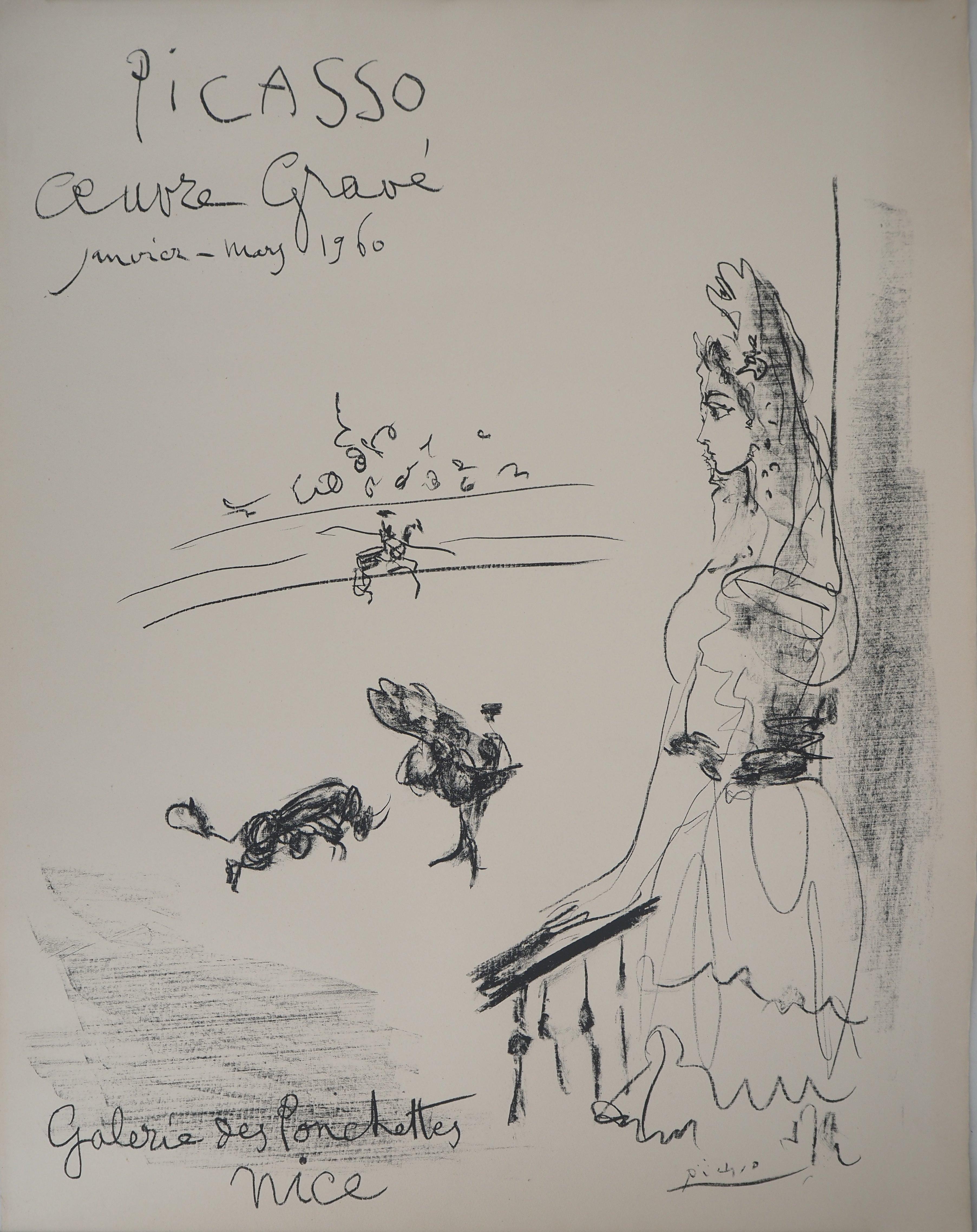 Pablo Picasso Figurative Print - Torero's Wife (Ponchettes) - Original lithograph (Bloch #1289 / Mourlot #335)