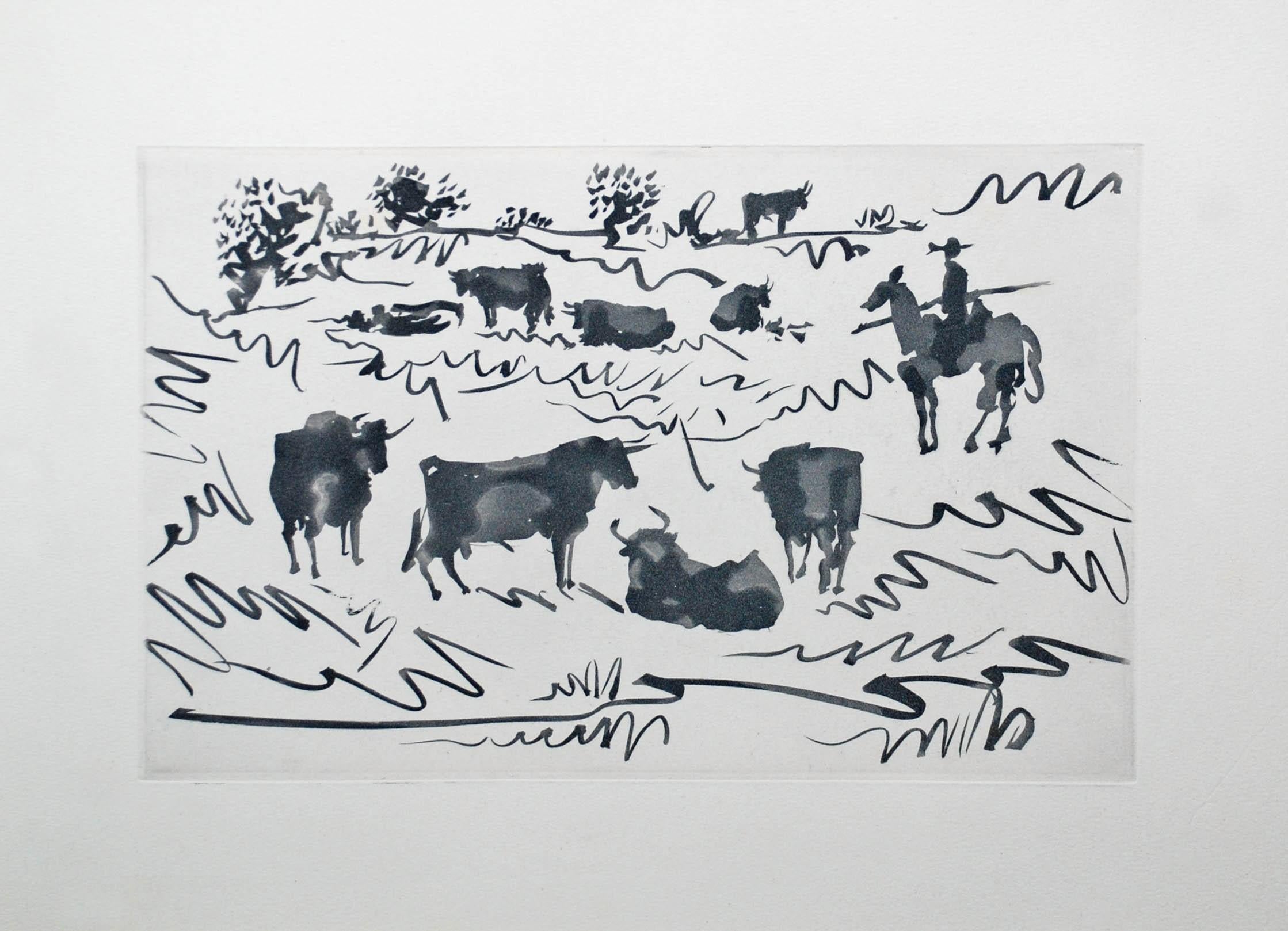 Toros en el Campo (Bulls in the Field) - Print by Pablo Picasso