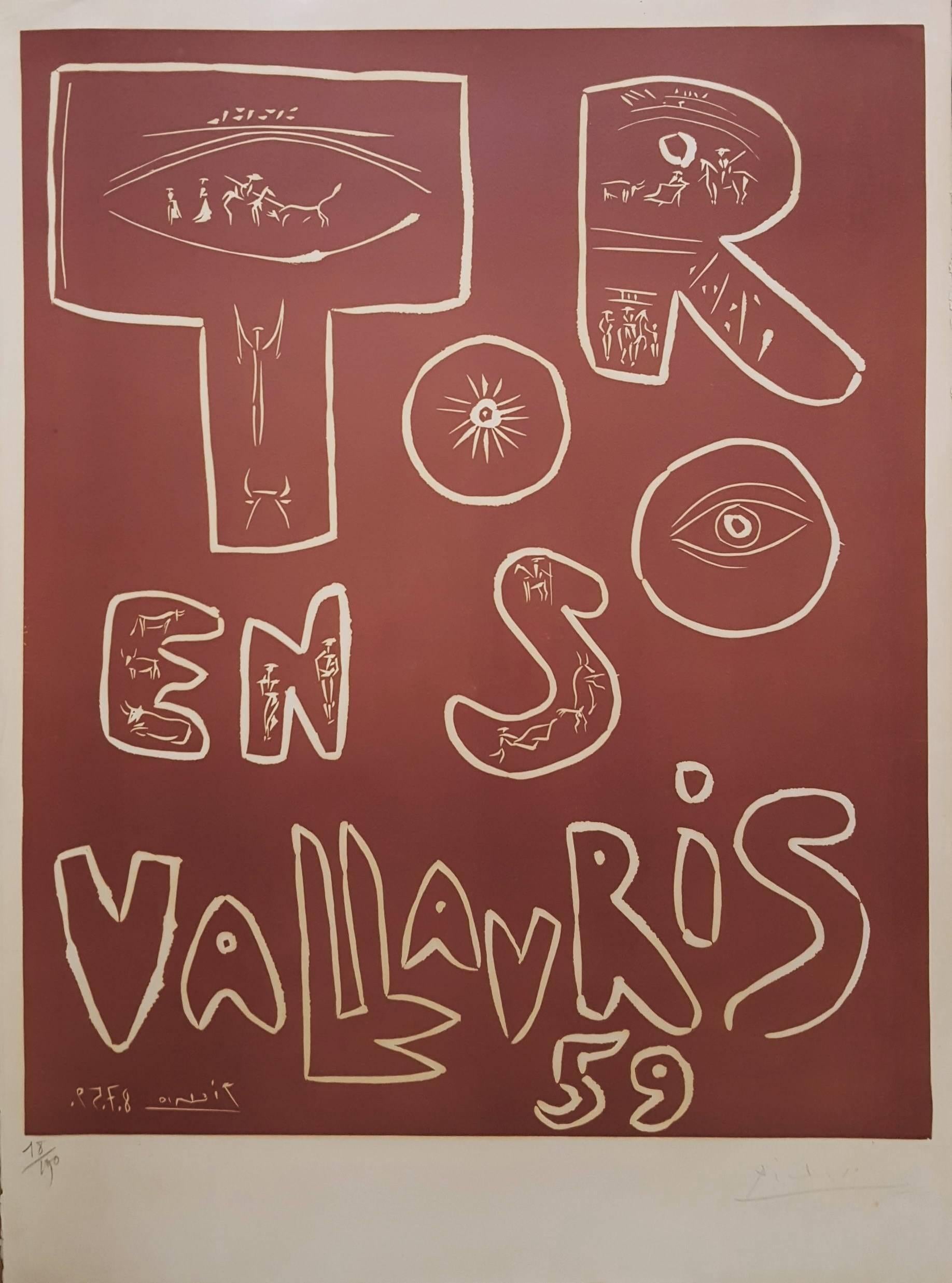 Toros en Vallauris - Print by Pablo Picasso