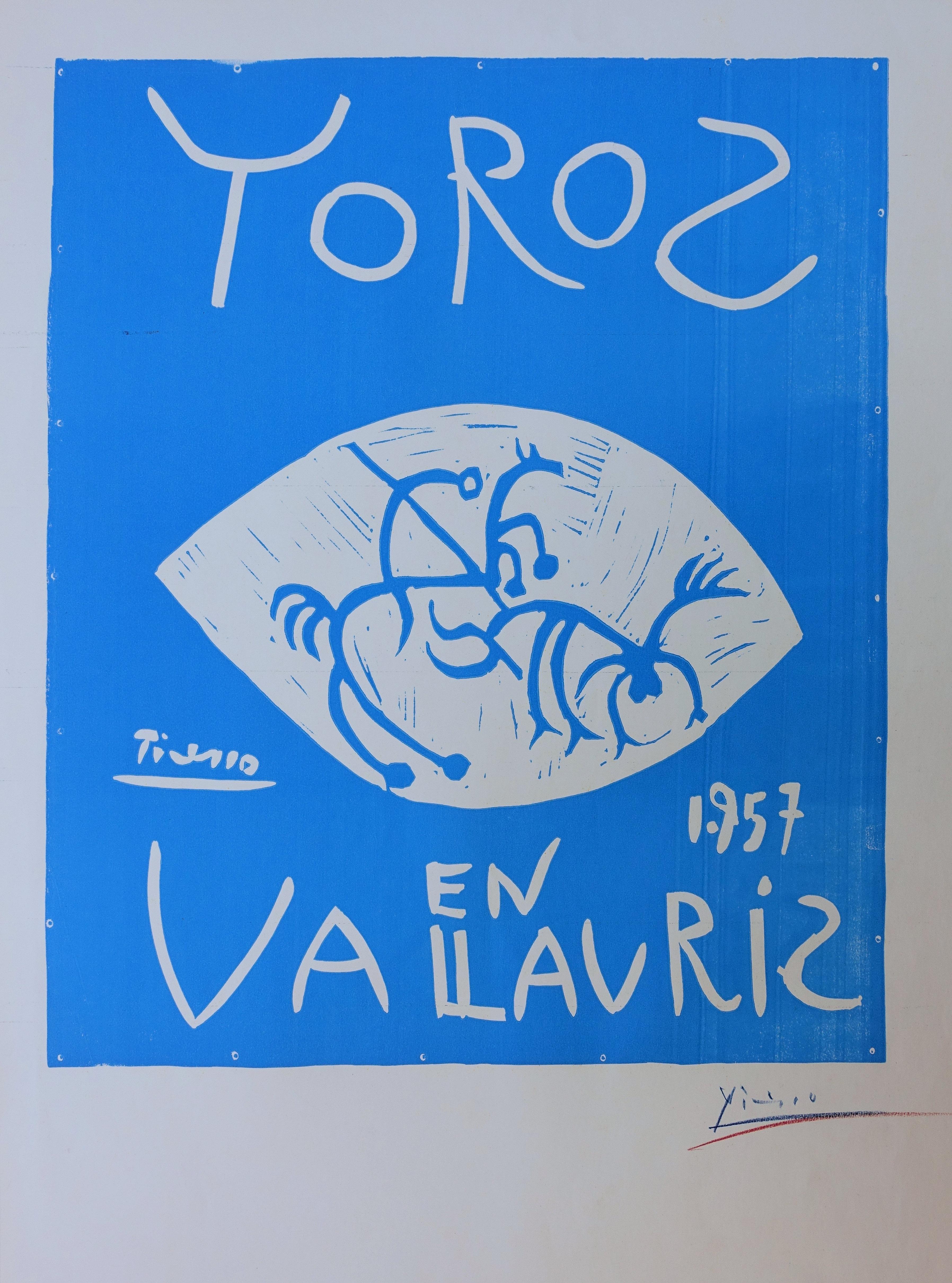Pablo Picasso Figurative Print - Toros en Vallauris - Original linocut, Handsigned (Bloch #1276)