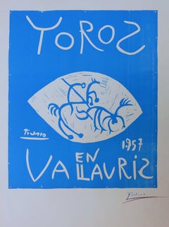 Toros en Vallauris - Original linocut Handsigned (Bloch #1276)