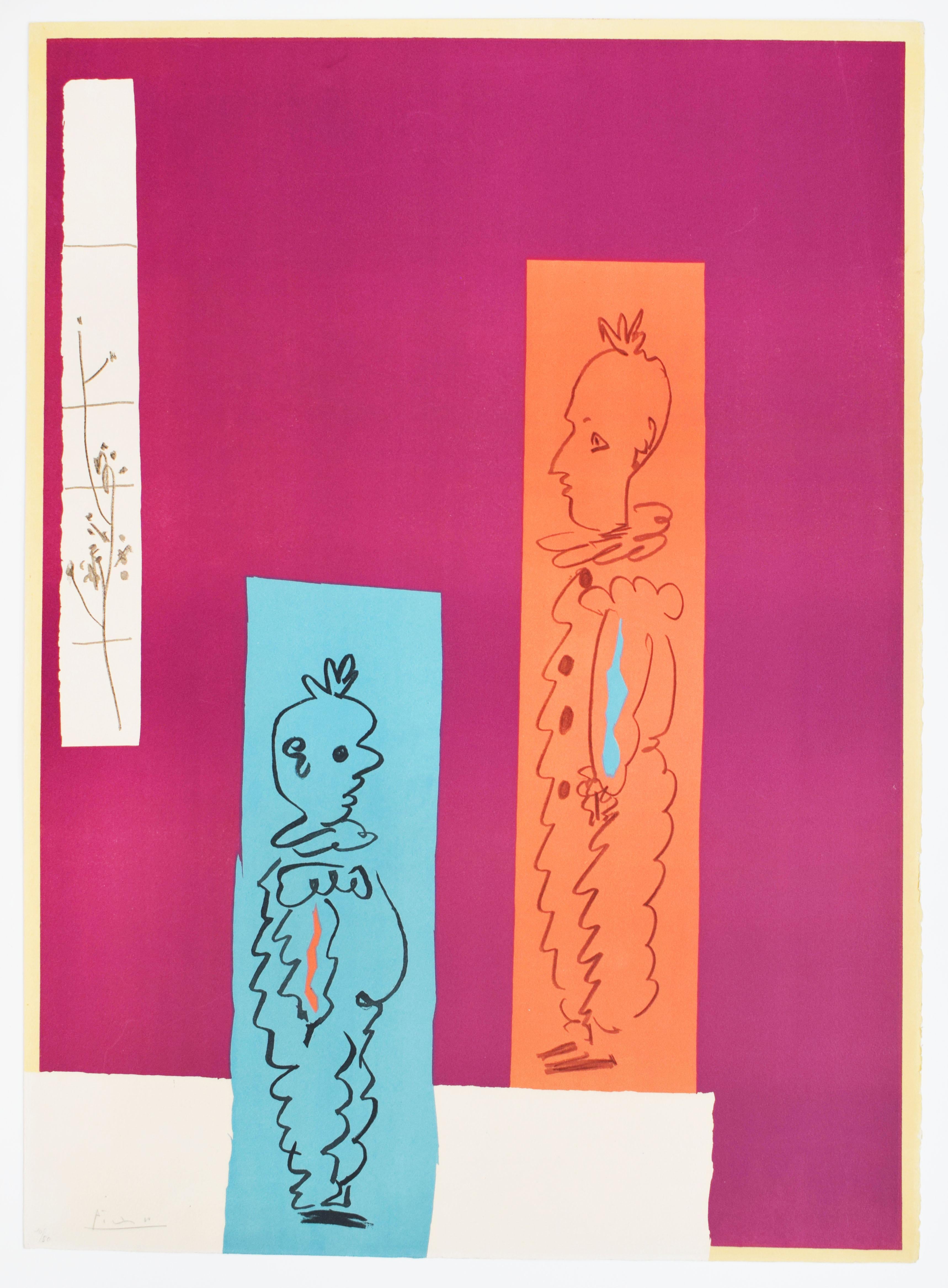 Two Clowns  Deux Clowns - Clowns Circus French Spanish - Print by Pablo Picasso
