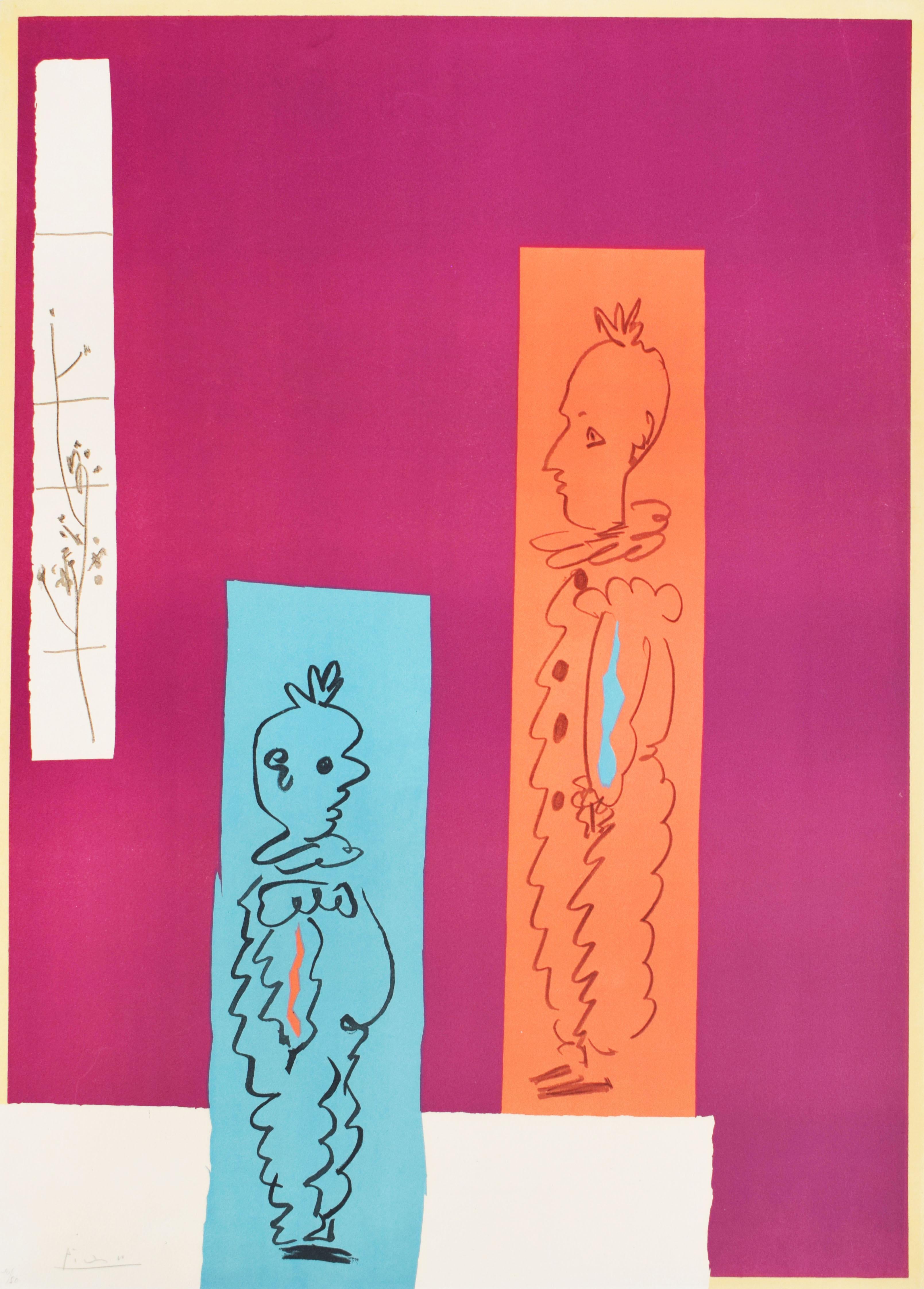 Pablo Picasso Figurative Print - Two Clowns  Deux Clowns - Clowns Circus French Spanish