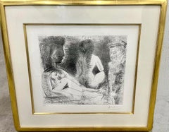 (Sin título) Pintor del siglo XVI con modelos femeninas desnudas, punta seca sobre lienzo