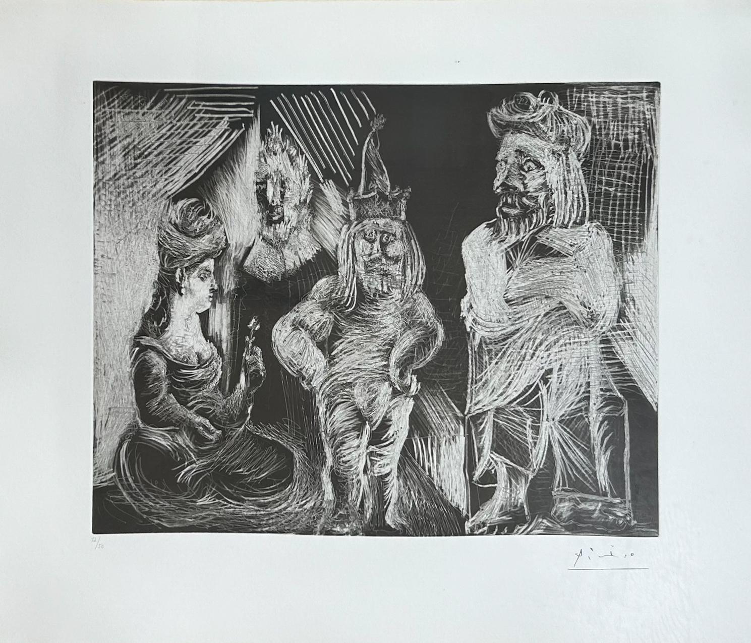 Figurative Print de Pablo Picasso - Femme au Turban, vieux Gentilhomme, Bourreau et Homme aux yeux fous