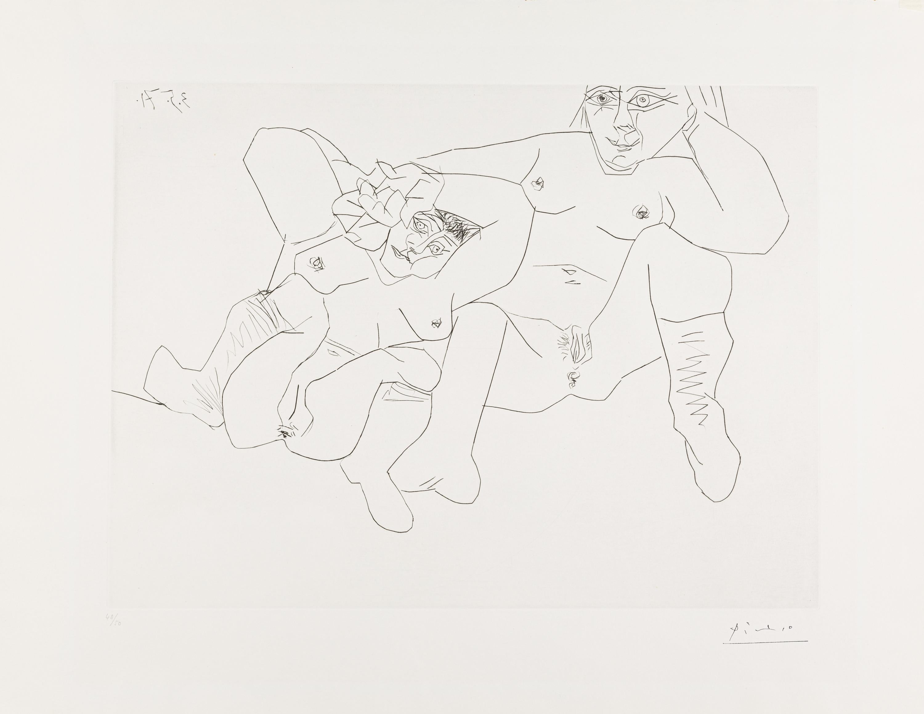 Pablo Picasso Figurative Print - Untitled, 1971