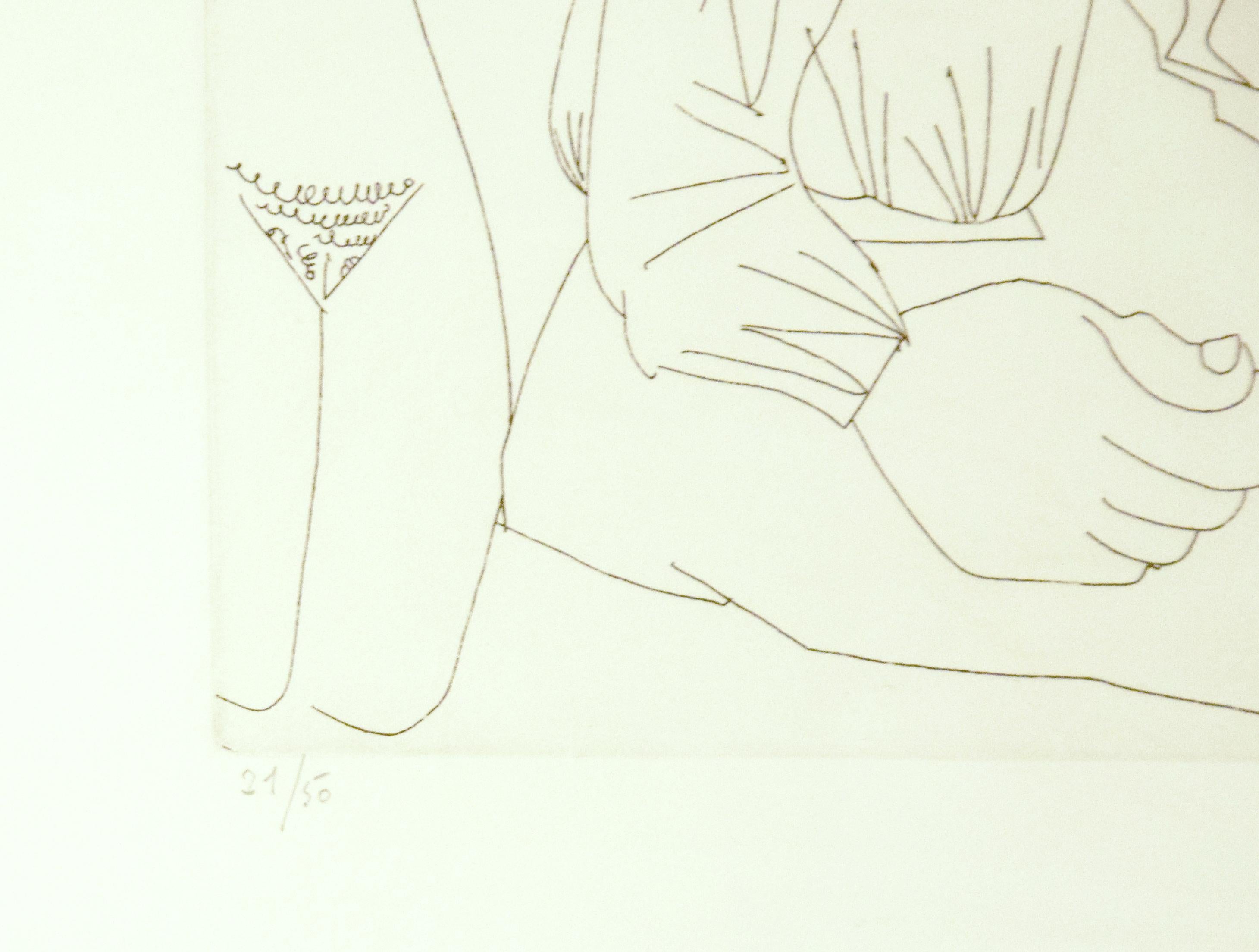 Untitled, 29.4.68.II - Original b/w Etching by Pablo Picasso - 1968 2