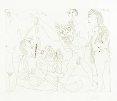 Untitled, 29.4.68.II - Original b/w Etching by Pablo Picasso - 1968