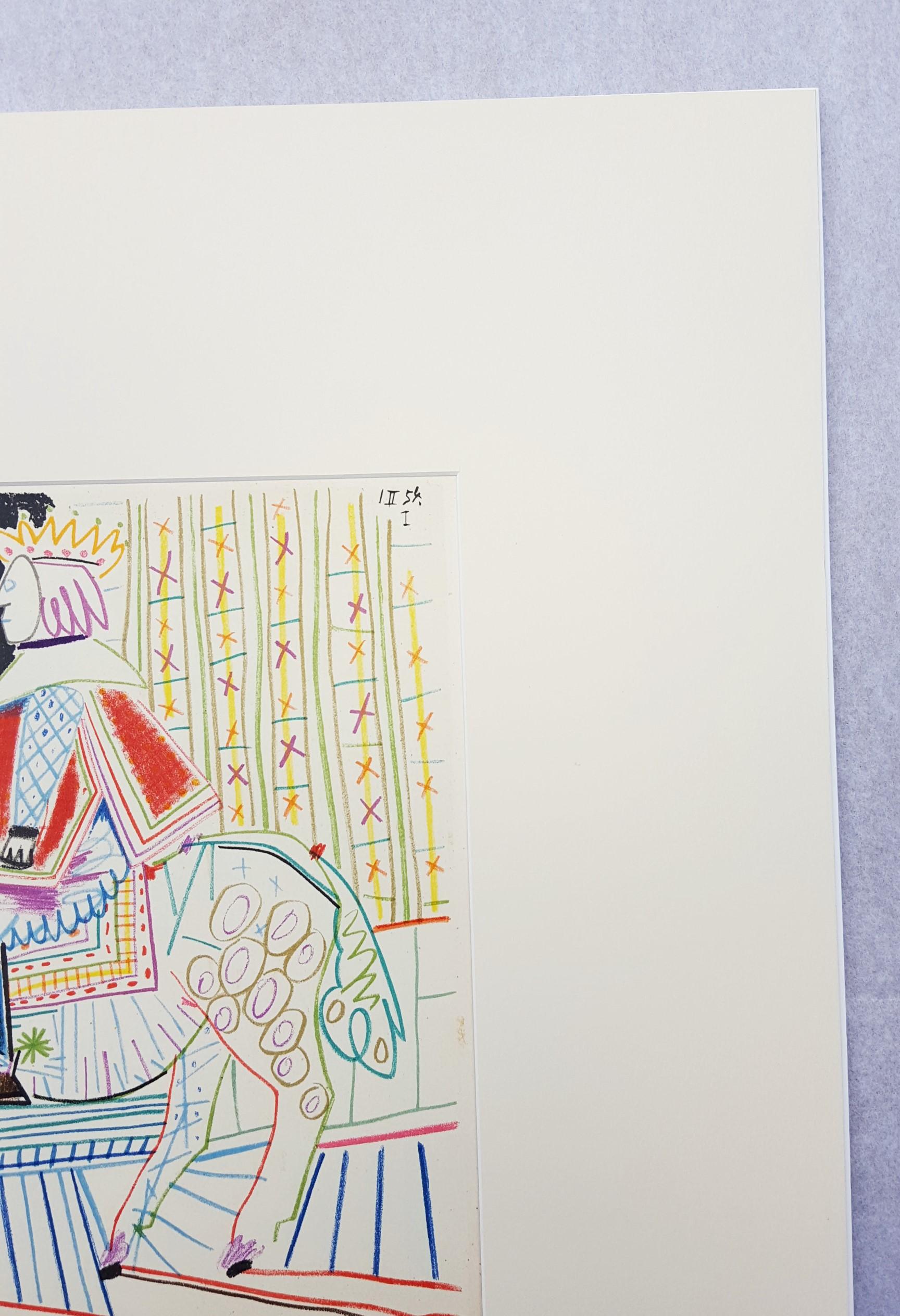 Untitled (Revue Verve) - Gray Figurative Print by Pablo Picasso