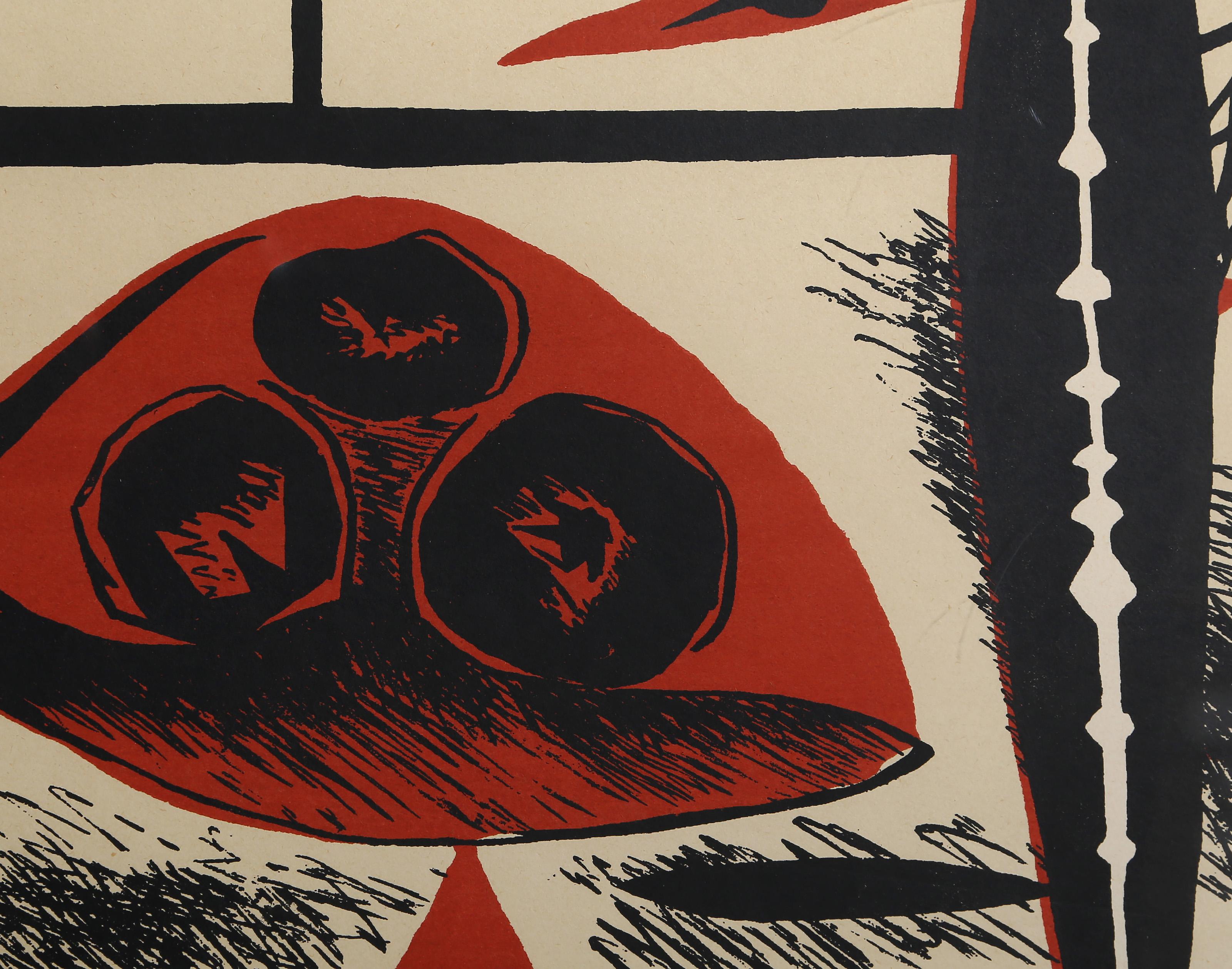 Vase of Flowers, Cubist Screenprint Poster after Pablo Picasso For Sale 1