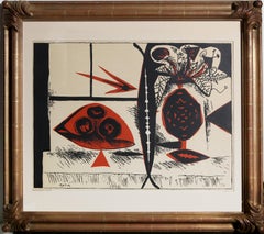 Jarrón de flores, cartel cubista serigrafiado (after) Pablo Picasso