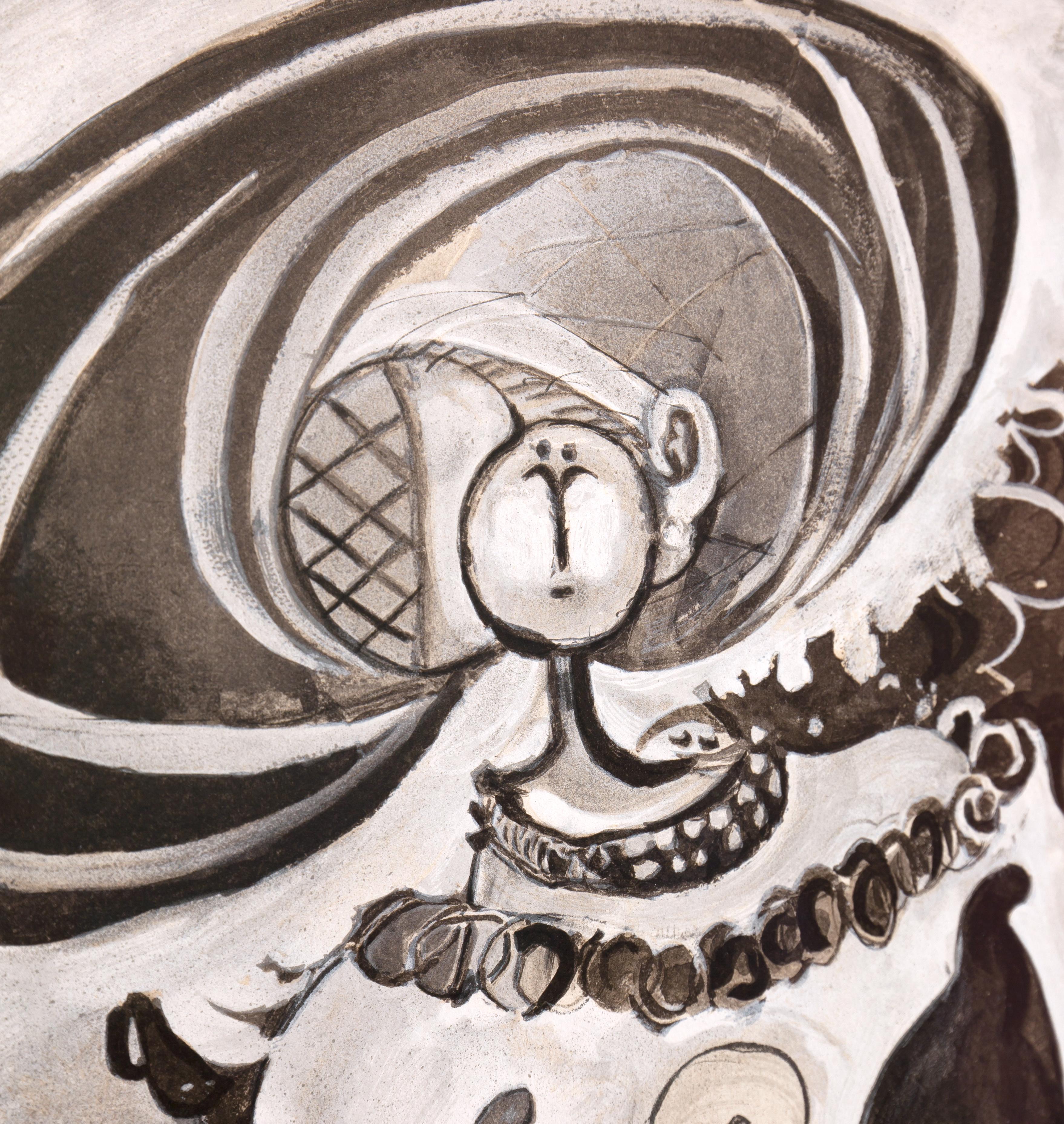 Venus et l’Amour Voleur de Miel - After Pablo Picasso, abstract, lithograph For Sale 3