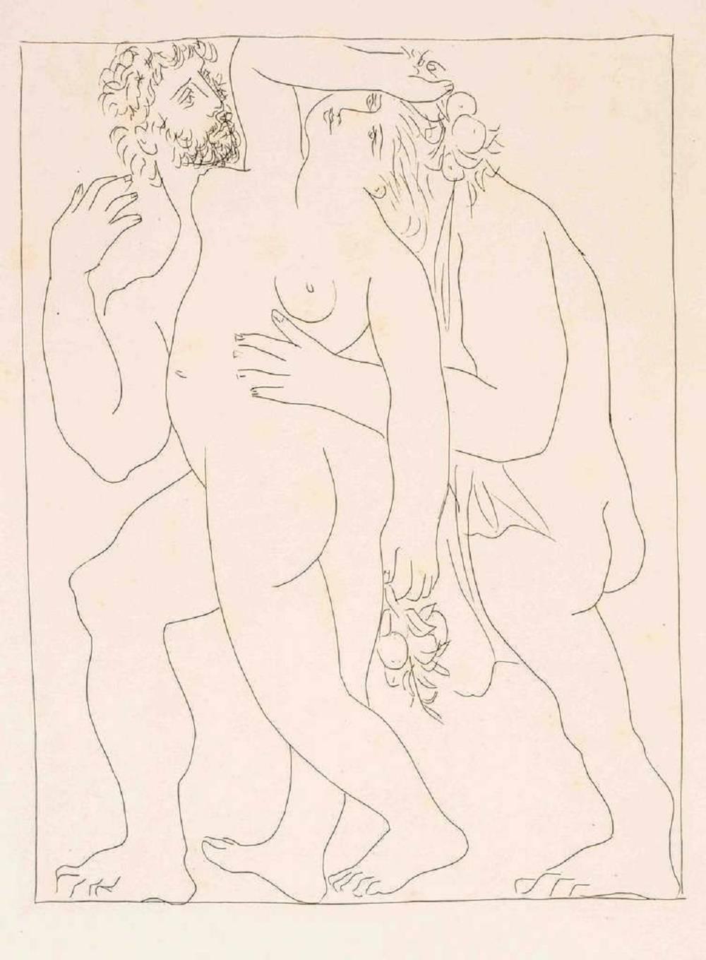 Pablo Picasso Figurative Print - Vertumne poursuit Pomone de son Amour - From "Les Métamorphoses d'Ovide"