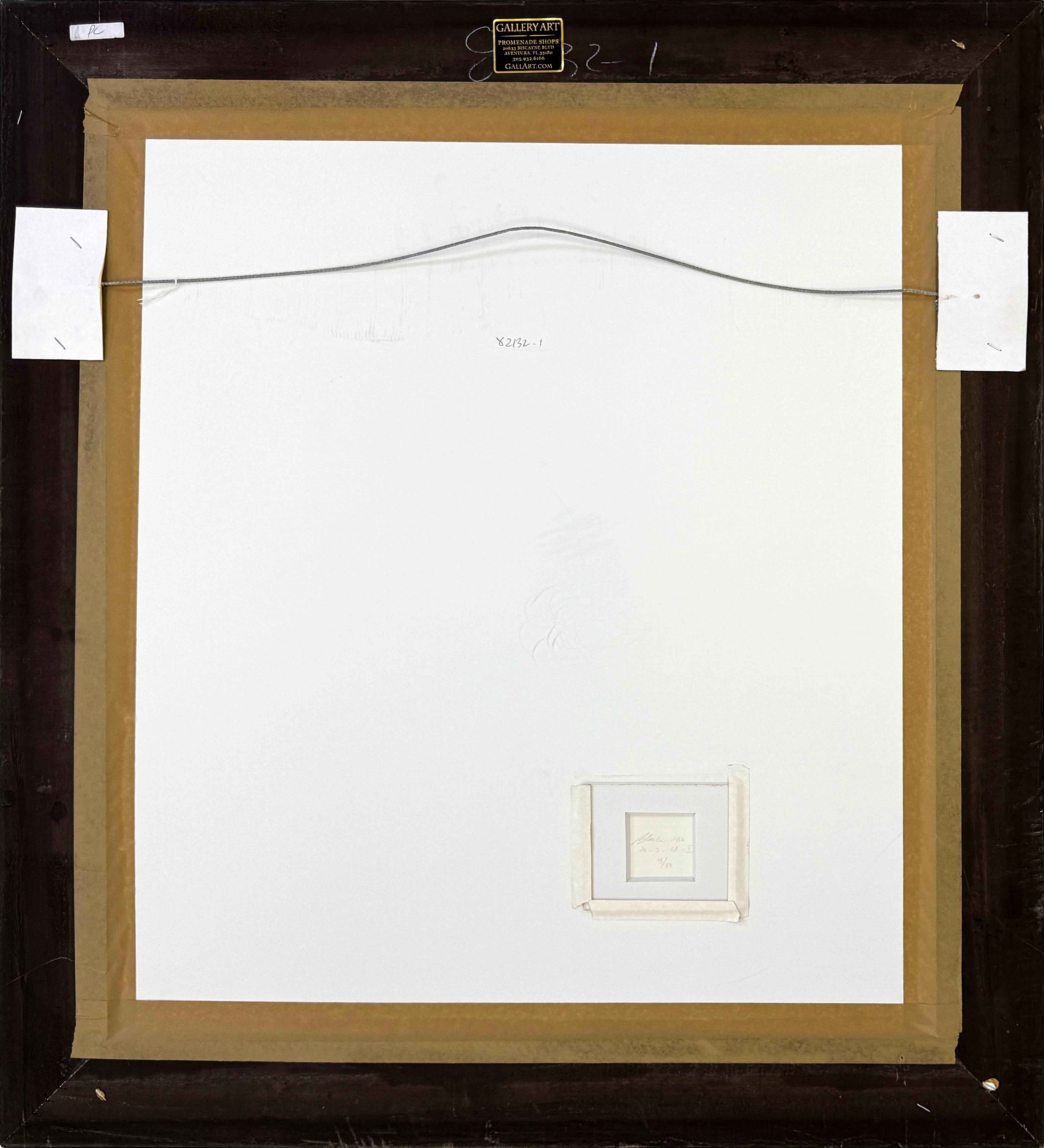 Etching on BFK Rives paper, Plate 6 from series 347.  Hand signed lower right by Pablo Picasso.  Hand numbered 18/50 lower left (there were also 17 artist's proofs).  Sheet size: 24 x 19.62 inches.  Image size: 16.62 x 13.62 inches.  
Frame size: 37