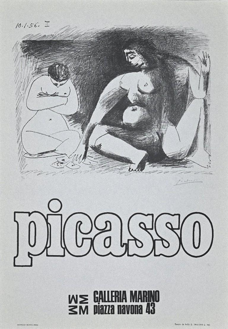 Figurative Print Pablo Picasso - Affiche d'exposition vintage d'après Picasso - Impression offset - 1976
