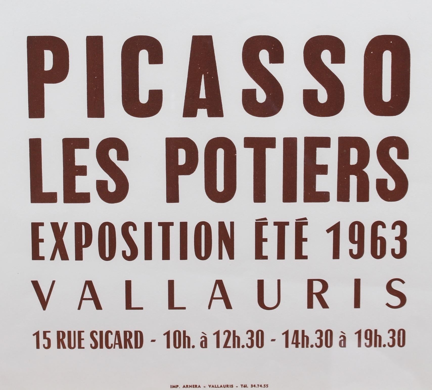 Vintage Vallauris Ceramics Poster by Pablo Picasso and Arnéra Printers (1963) 2