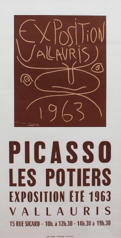 Affiche vintage en céramique de Vallauris par Pablo Picasso et Arnra Printers (1963)