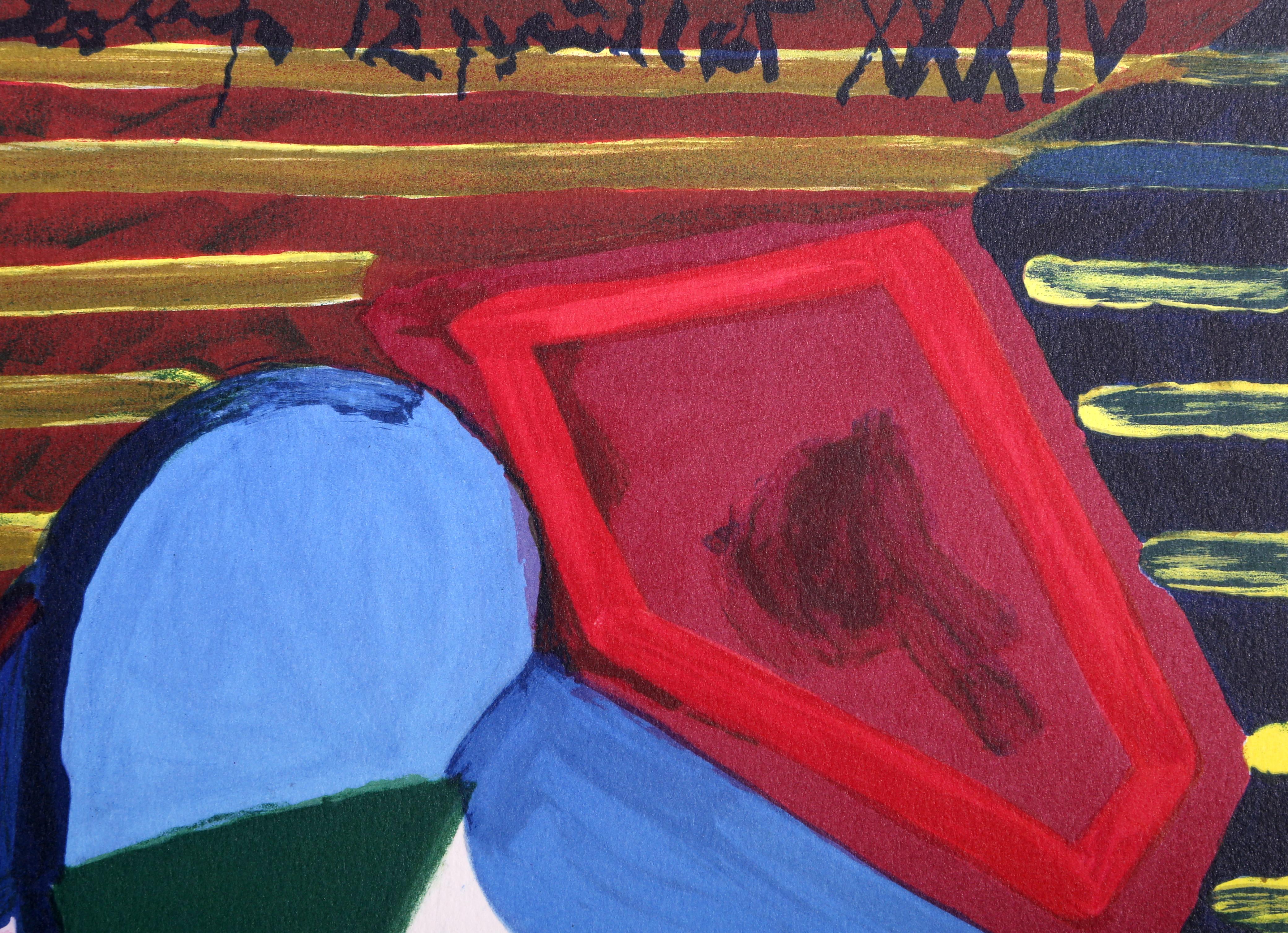 Visage de Femme sur Fond Raye (Kubismus), Print, von Pablo Picasso