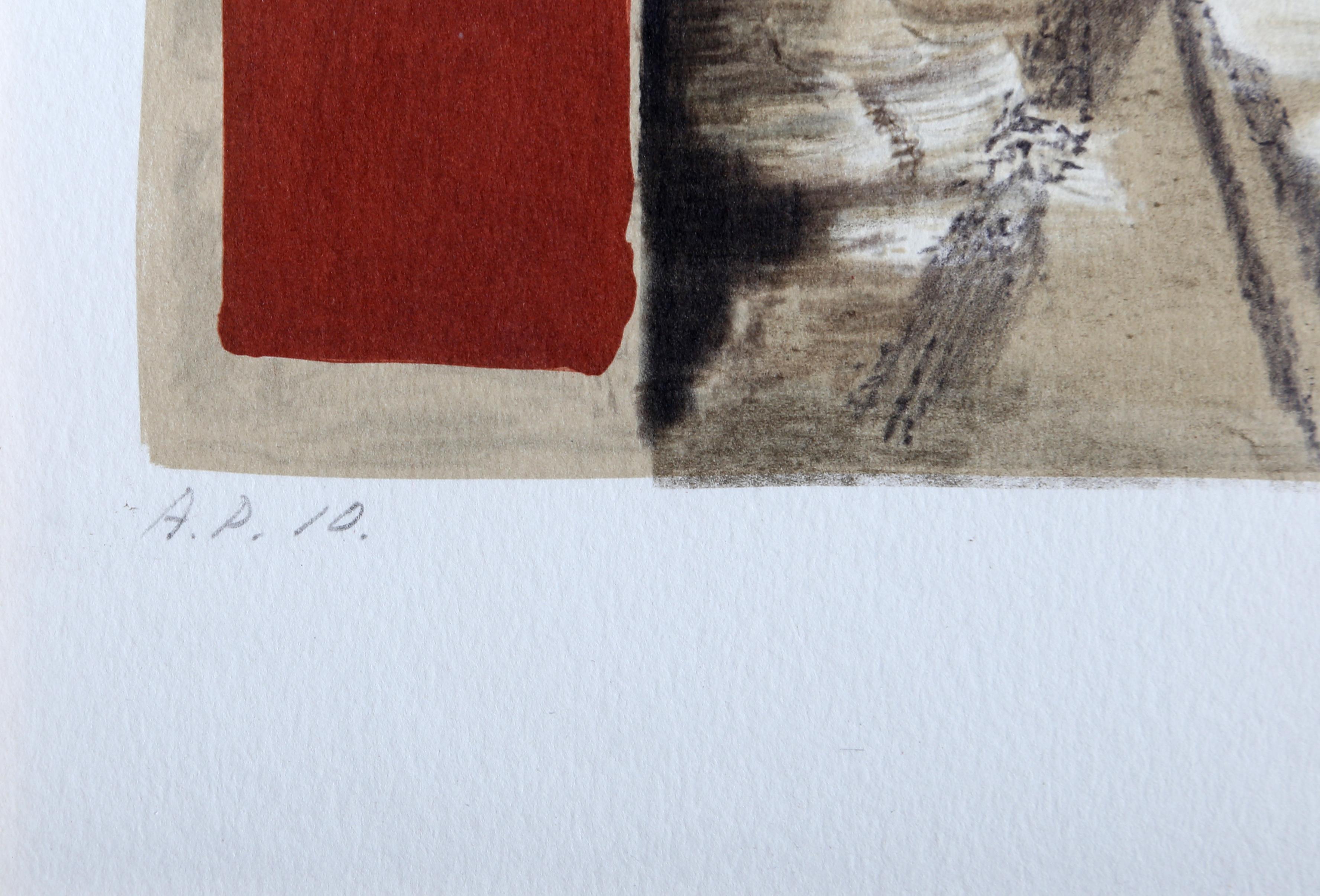 Visage sur Fond Rouge, lithographie cubiste de Pablo Picasso en vente 3