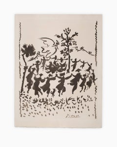 "Vive le Paix (Long Live Peace)", Lithograph, Black on White, Dancing, Movement