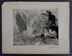 Winged Bull Watched by Four Children, from: The Suite Vollard - Mythology Greek