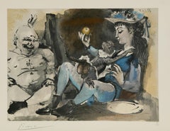 Vintage Woman, Clown and Monkey
