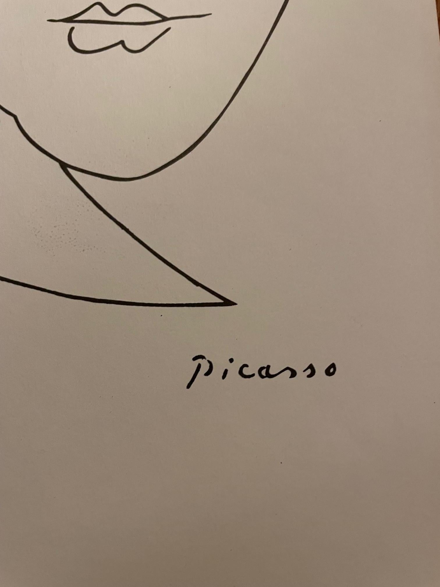 Woman & Dove    line art lithograph by Picasso - Print by Pablo Picasso