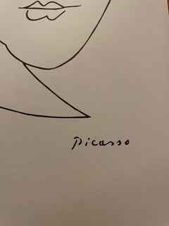 Woman & Dove    line art lithograph by Picasso
