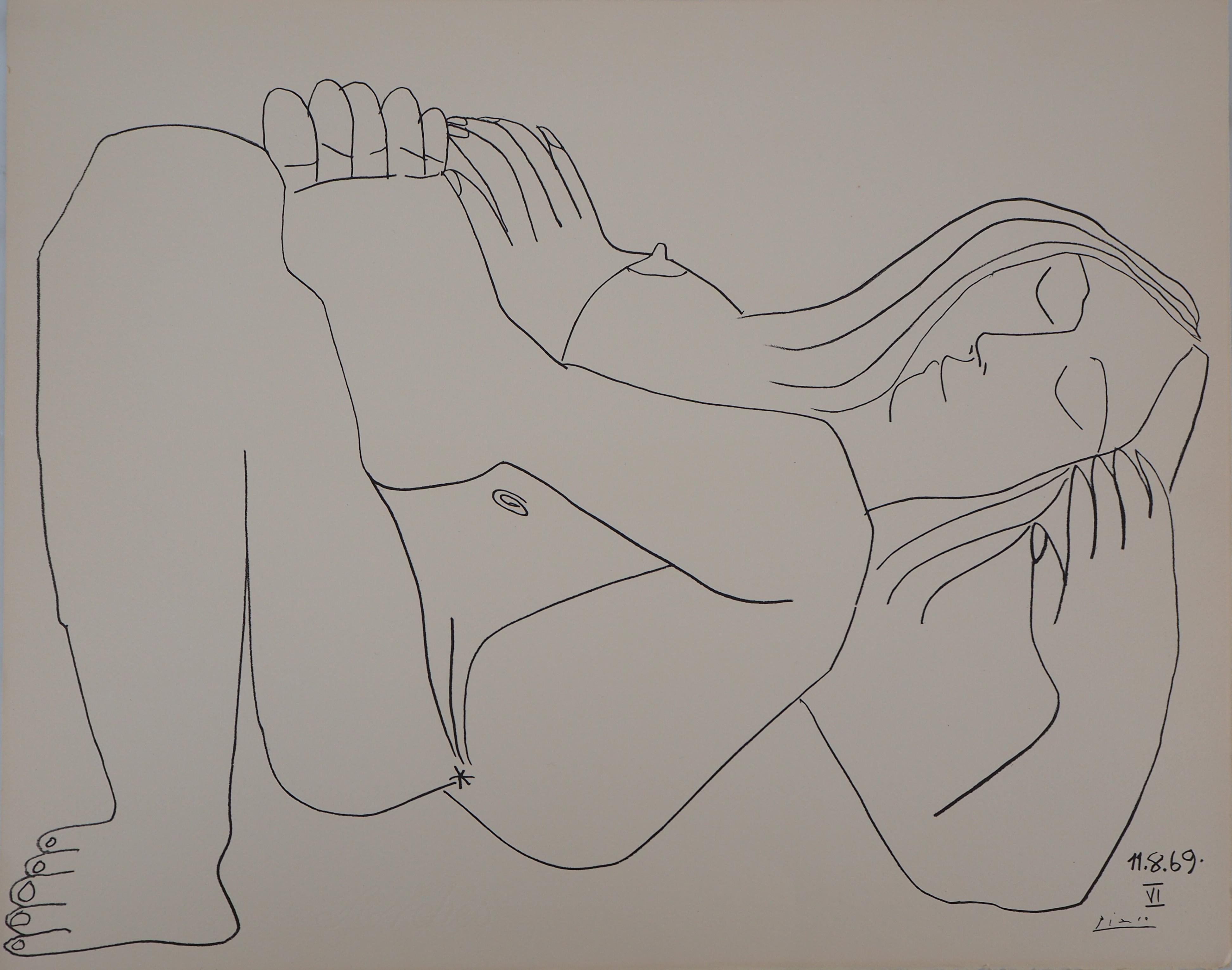 Pablo Picasso Figurative Print - Woman Resting - Lithograph (Mourlot 1971)