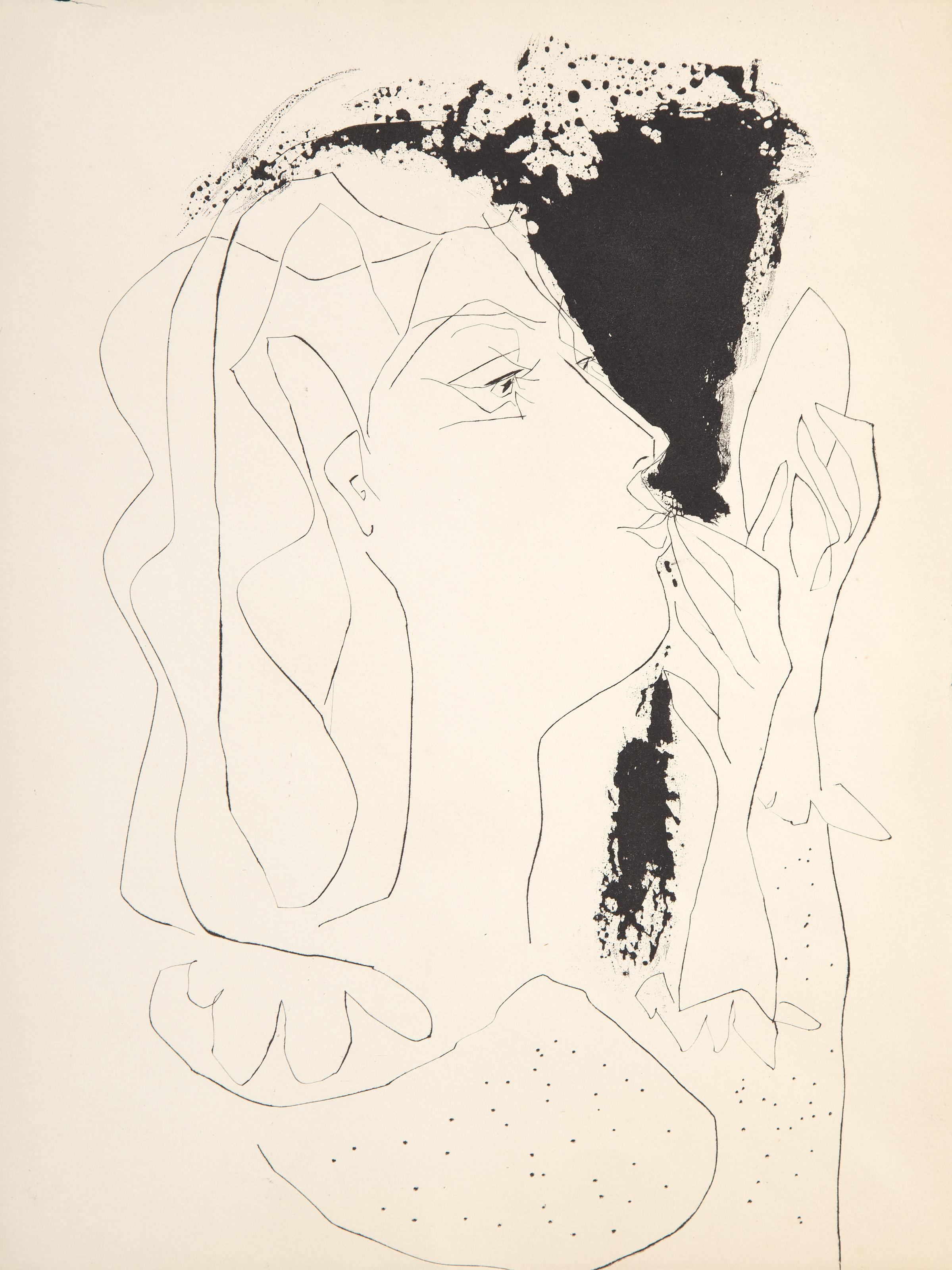  Pablo Picasso, Español (1881 - 1973) - Mujer con espejo, Portafolio: Vingt Poemes Luis de Gongora y Argote, Año: 1948, Técnica: Aguafuerte sobre Marais, Edición: 275, Tamaño: 32,39 x 25,4 cm (12,75 x 10 pulg.), Tamaño del marco: 20 x 17 pulgadas,