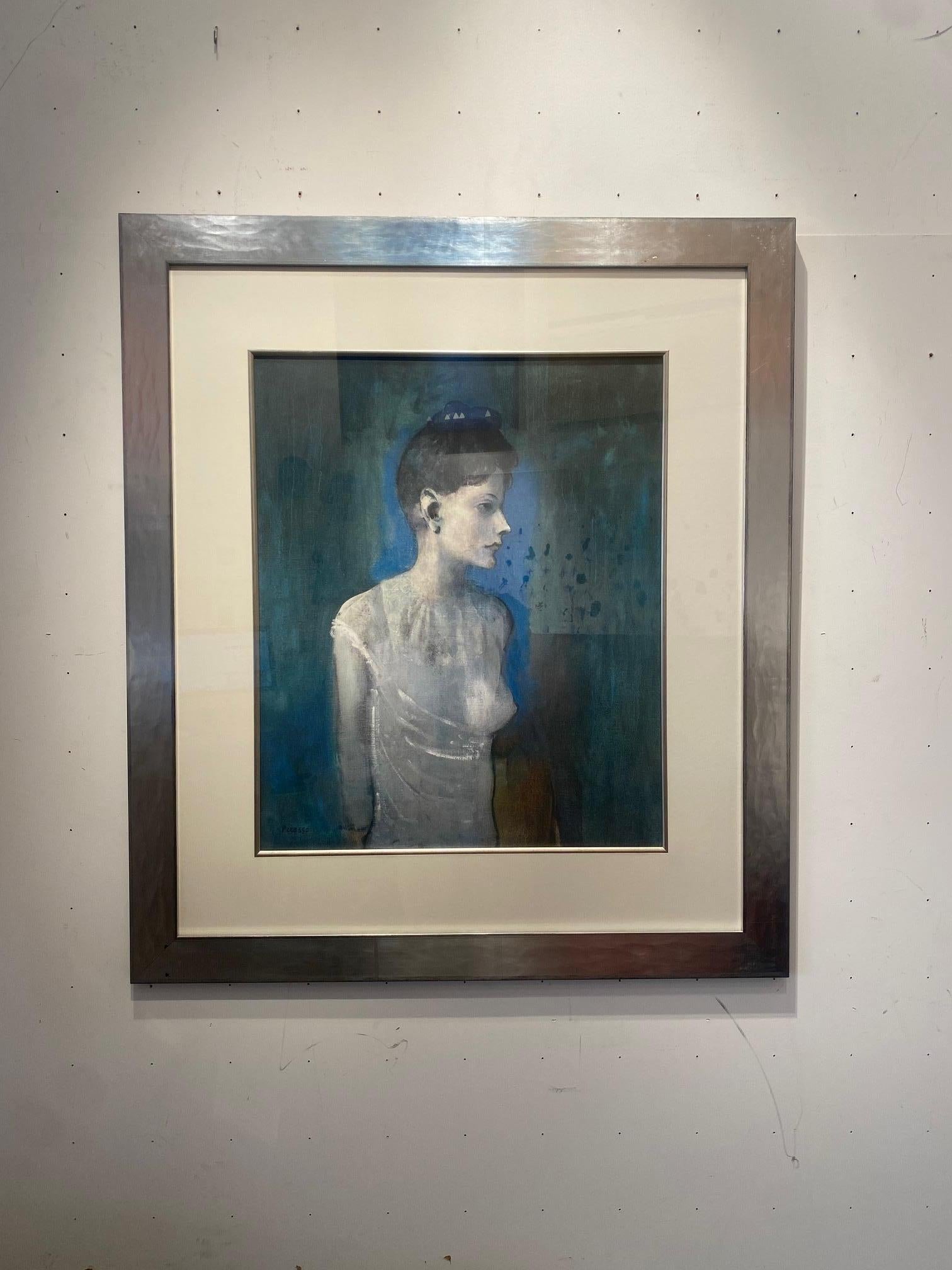 Die junge Frau – Farblithographie von Pablo Picasso von einer stehenden kubistischen Frau im Angebot 4