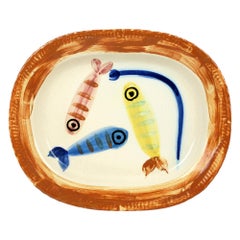 Keramikschale "Poissons Polychromes" von Quatre, Limited Edition, von Pablo Picasso