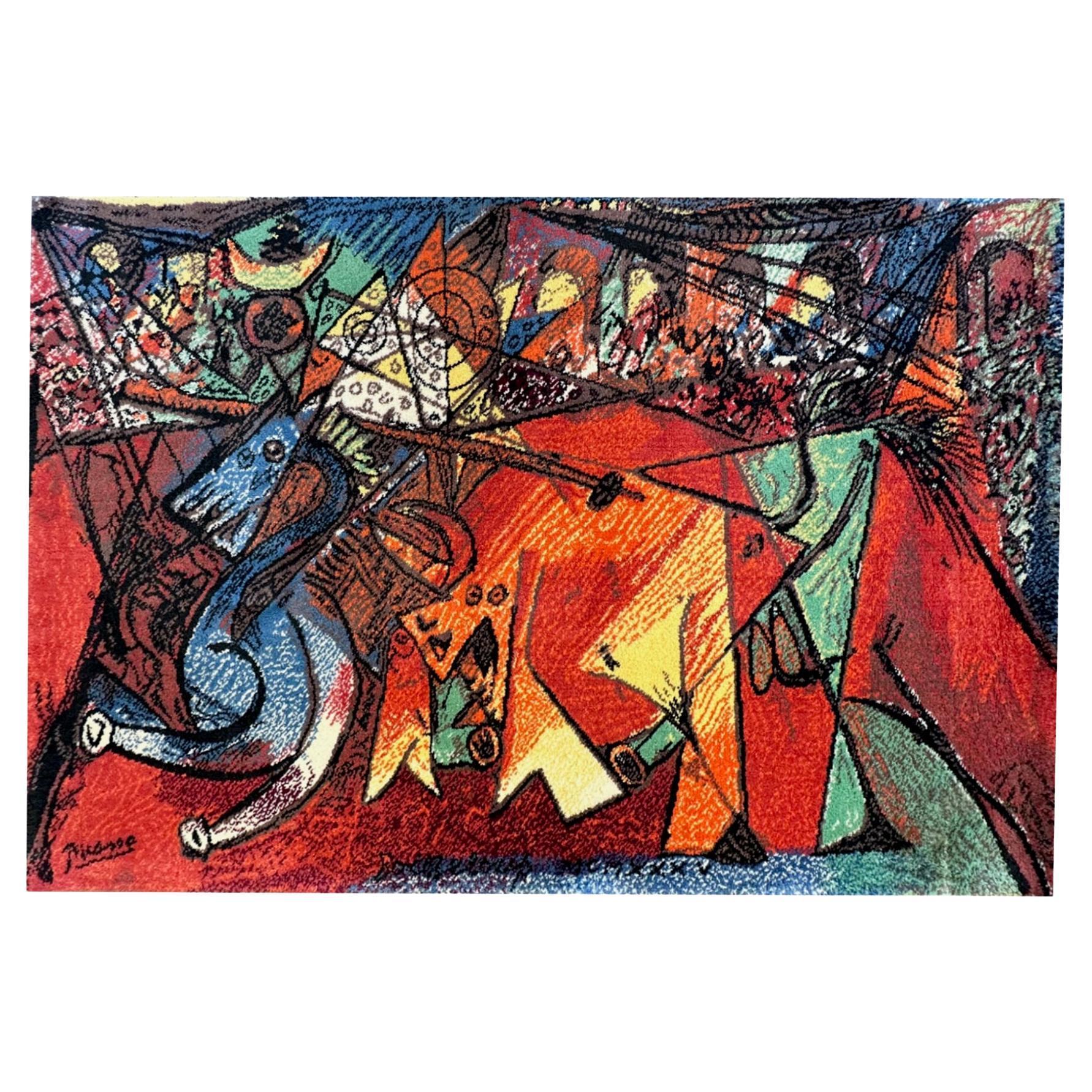 Pablo Picasso "Running of the Bulls" 1994 Ege Axminster Wool Rug For Sale
