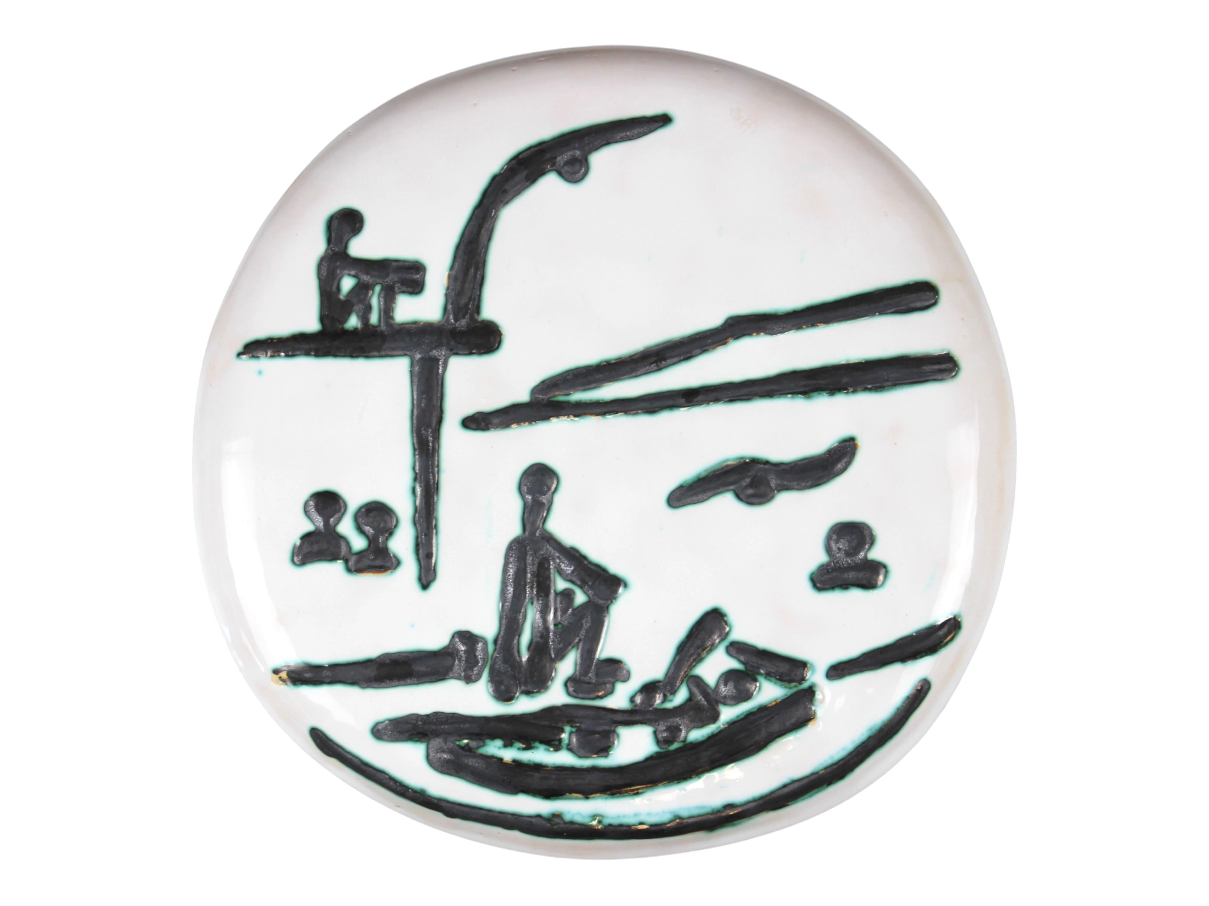 Français Pablo Picasso Scène de plage, 1956, Edition Picasso et Madoura en vente