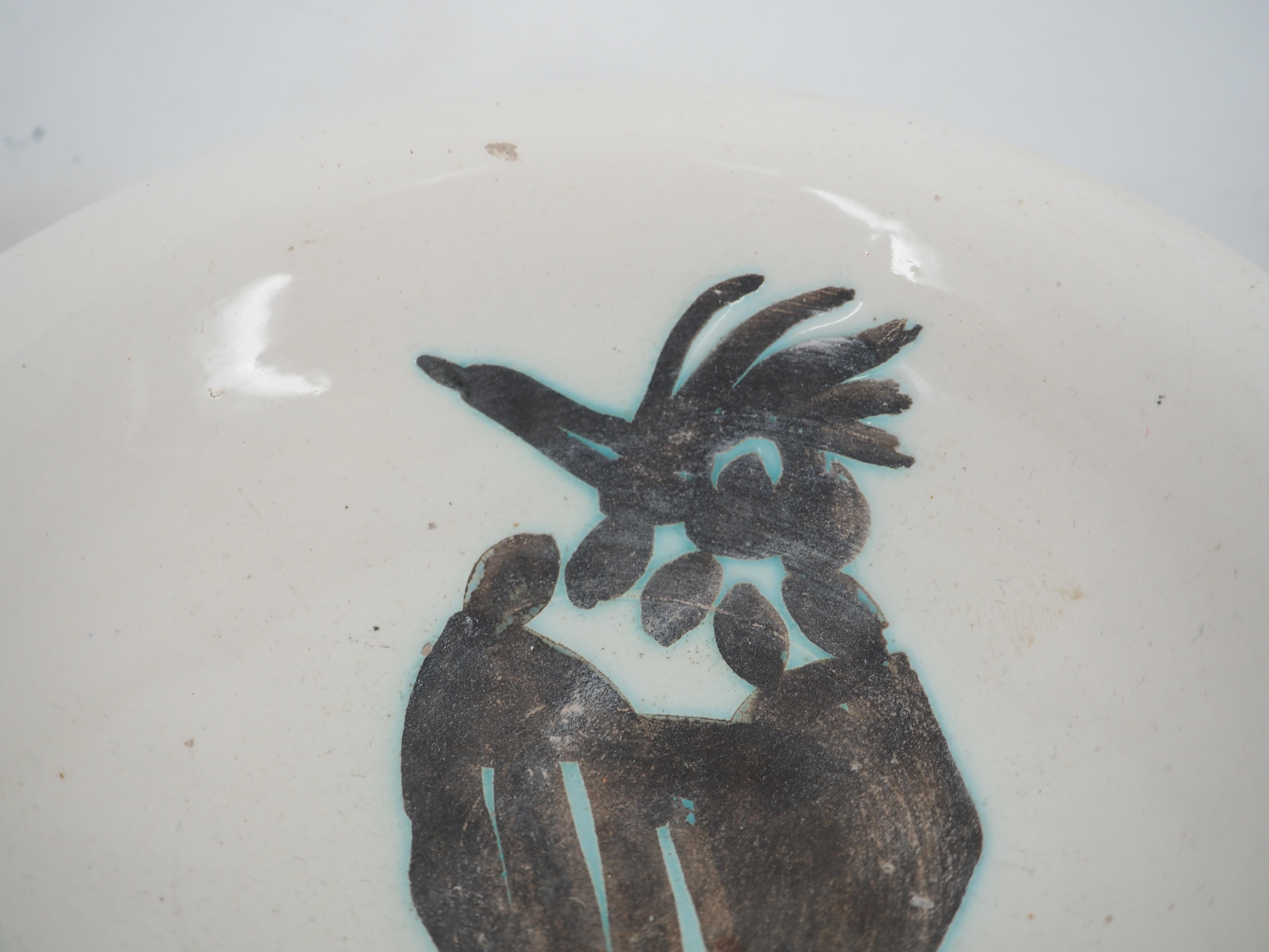 Oiseau à crête - Céramique originale MADOURA - Edition de 500 (Ramié #173) en vente 1