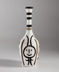 Bouteille Gravée, Picasso, 1950's, Pitcher, Faces, Design, Pottery, Multiples