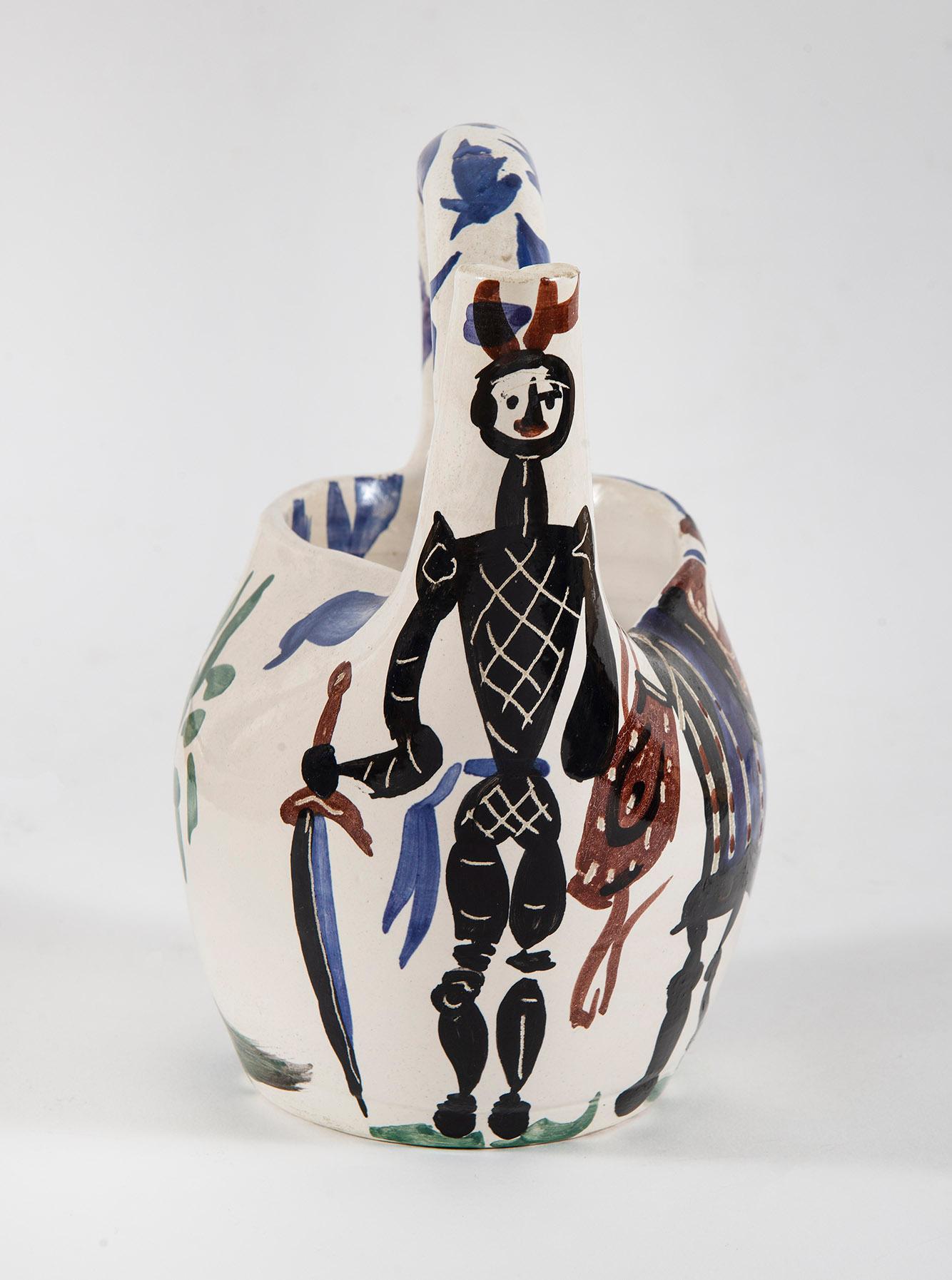Cavalier et cheval, Picasso, 1950's, Pitcher, Ceramic, Design, Earthenware, Clay