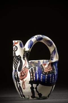Cavalier et Cheval, Picasso, Ceramic, Pitcher, Multiples, 1950's, Animal, Design