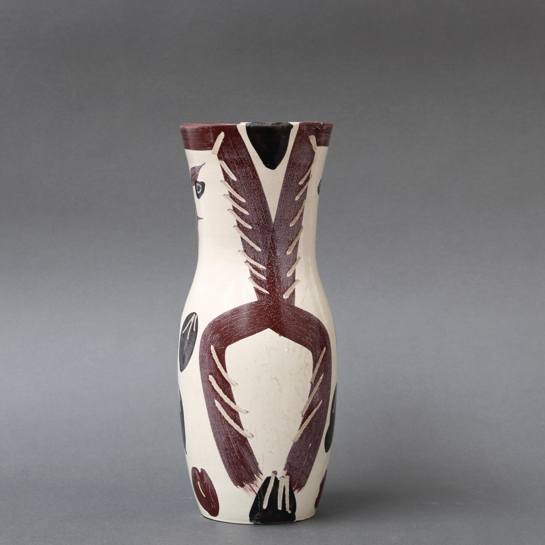 Keramikvase mit Eulenvase (A.R. 135) aus der Madoura-Keramik von Pablo Picasso im Angebot 1