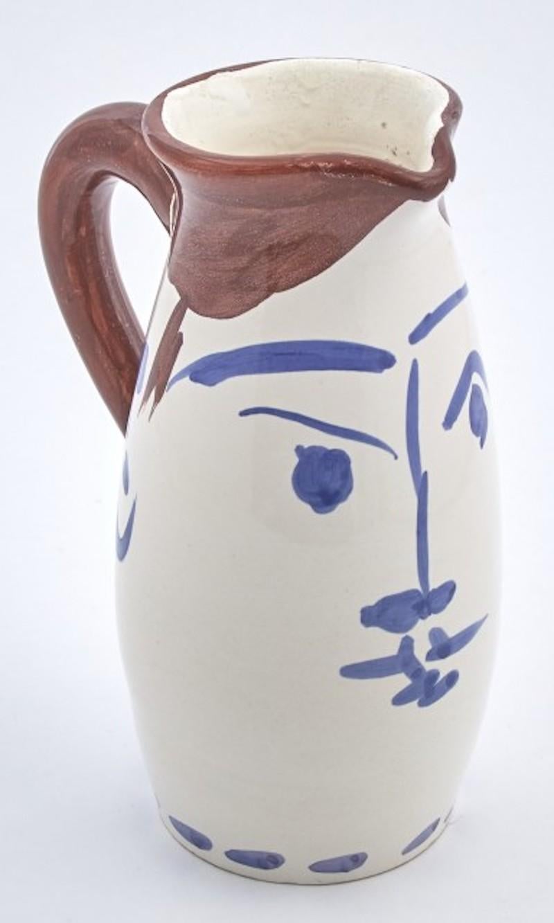 Chope Visage, Picasso, Krug, Auflage, 1950er Jahre, Design, Steingut, figürlich