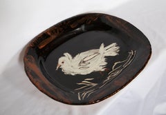 Colombe sur lit de paille, Keramikteller von Pablo Picasso, 1949