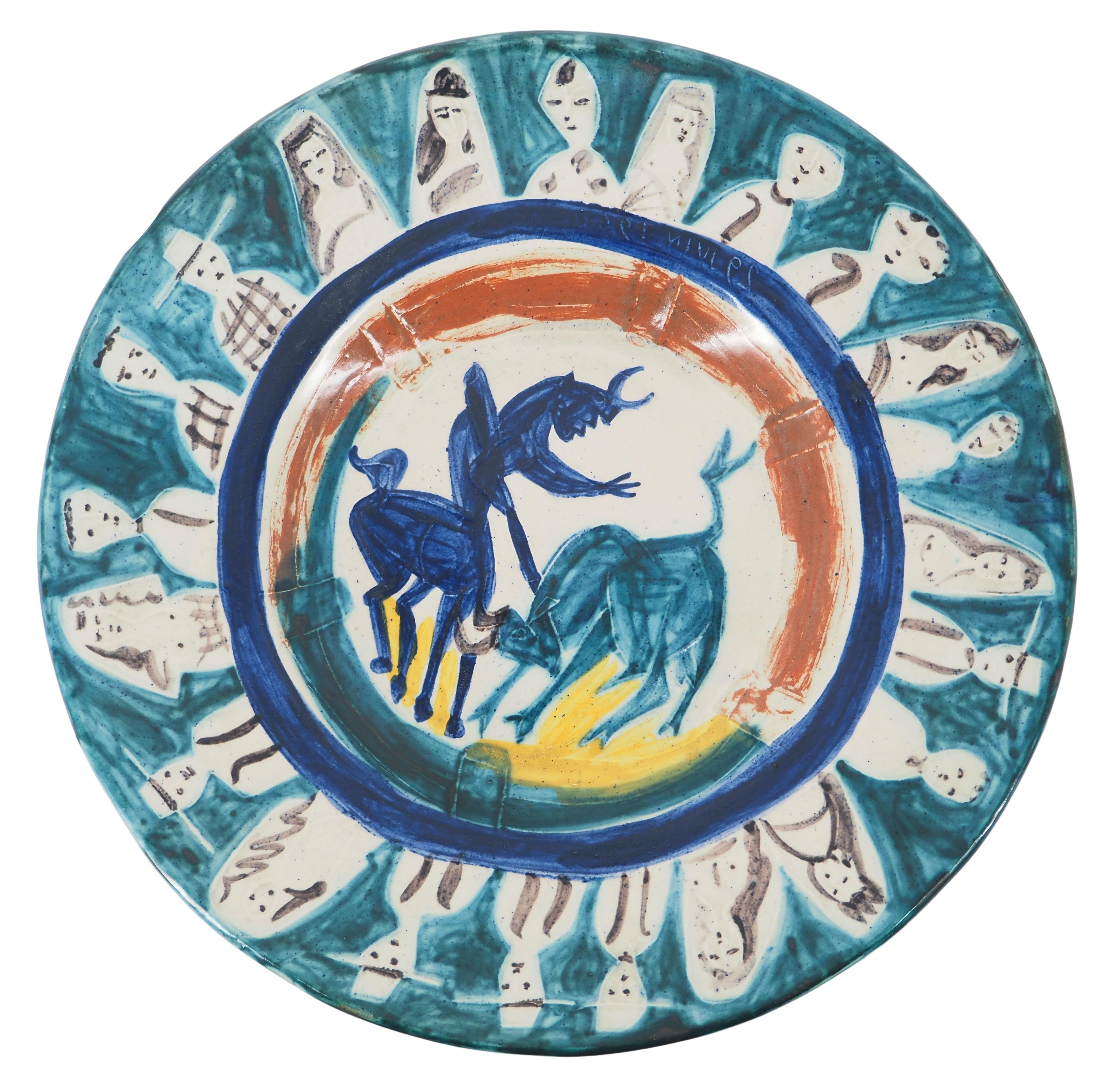 Corrida avec spectateurs - Céramique originale MADOURA - Edition /50 (Ramié #104) en vente 4