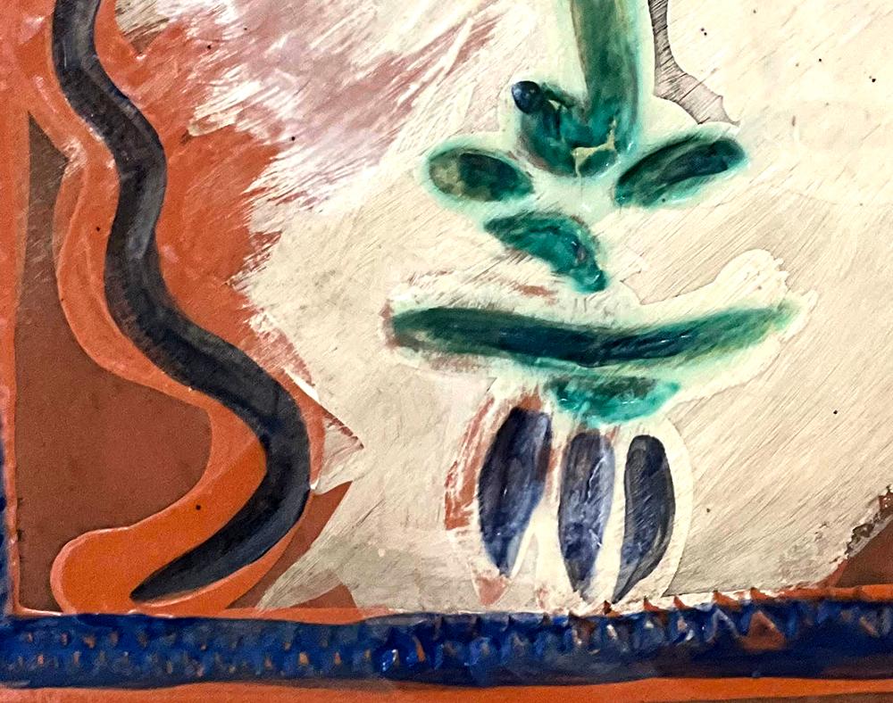 Curly Haired Face (Visage aux cheveux bouclés), 1968-1969 (Schwarz), Abstract Sculpture, von Pablo Picasso