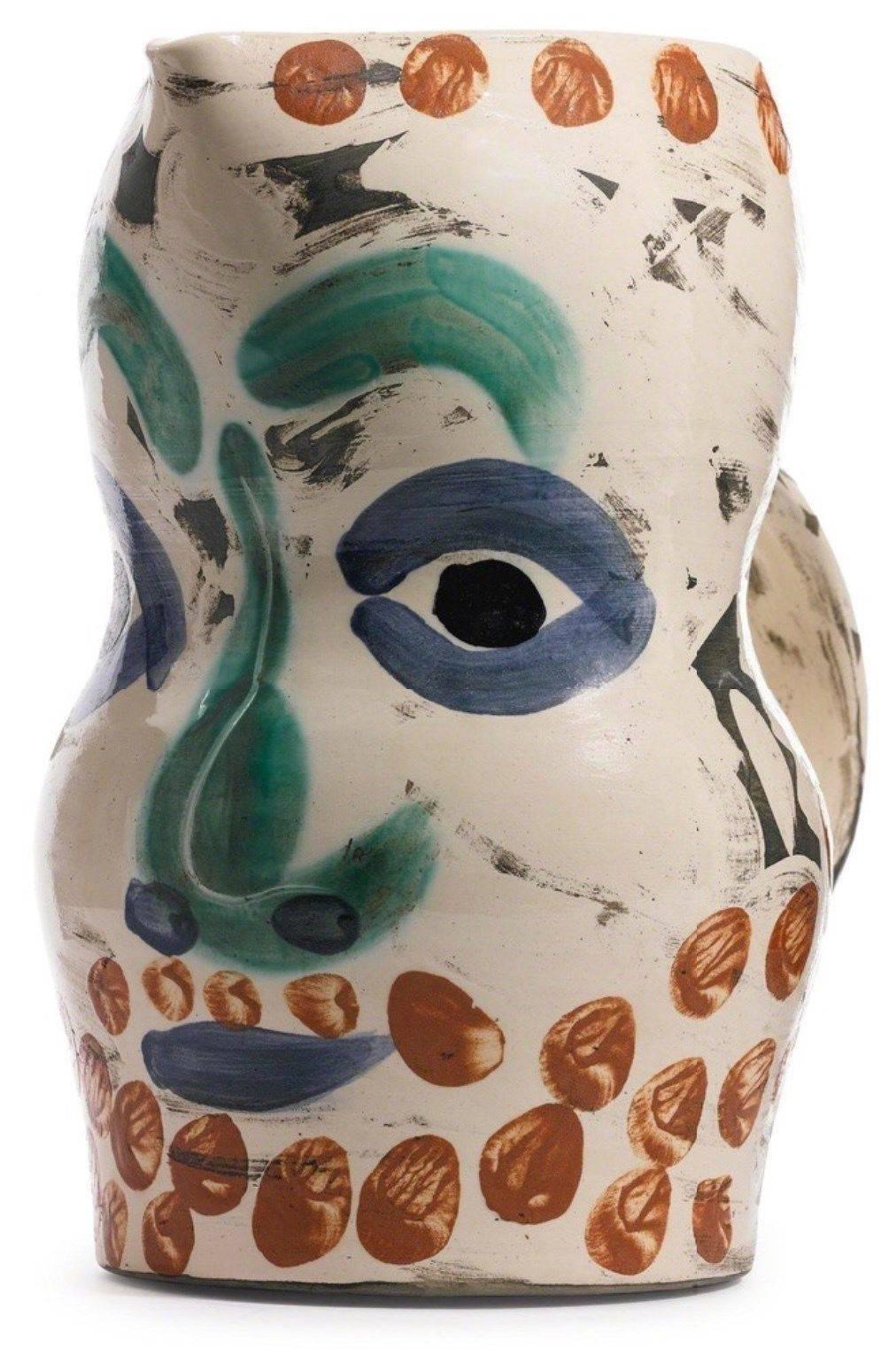 Pablo Picasso Still-Life Sculpture - Face With Points Ramie 610 Picasso Madoura Ceramic 