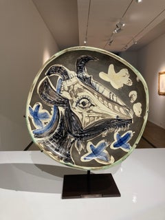 Face de chèvre, Pablo Picasso, années 1950, Édition, Assiette, Design, Animaux, Faïence